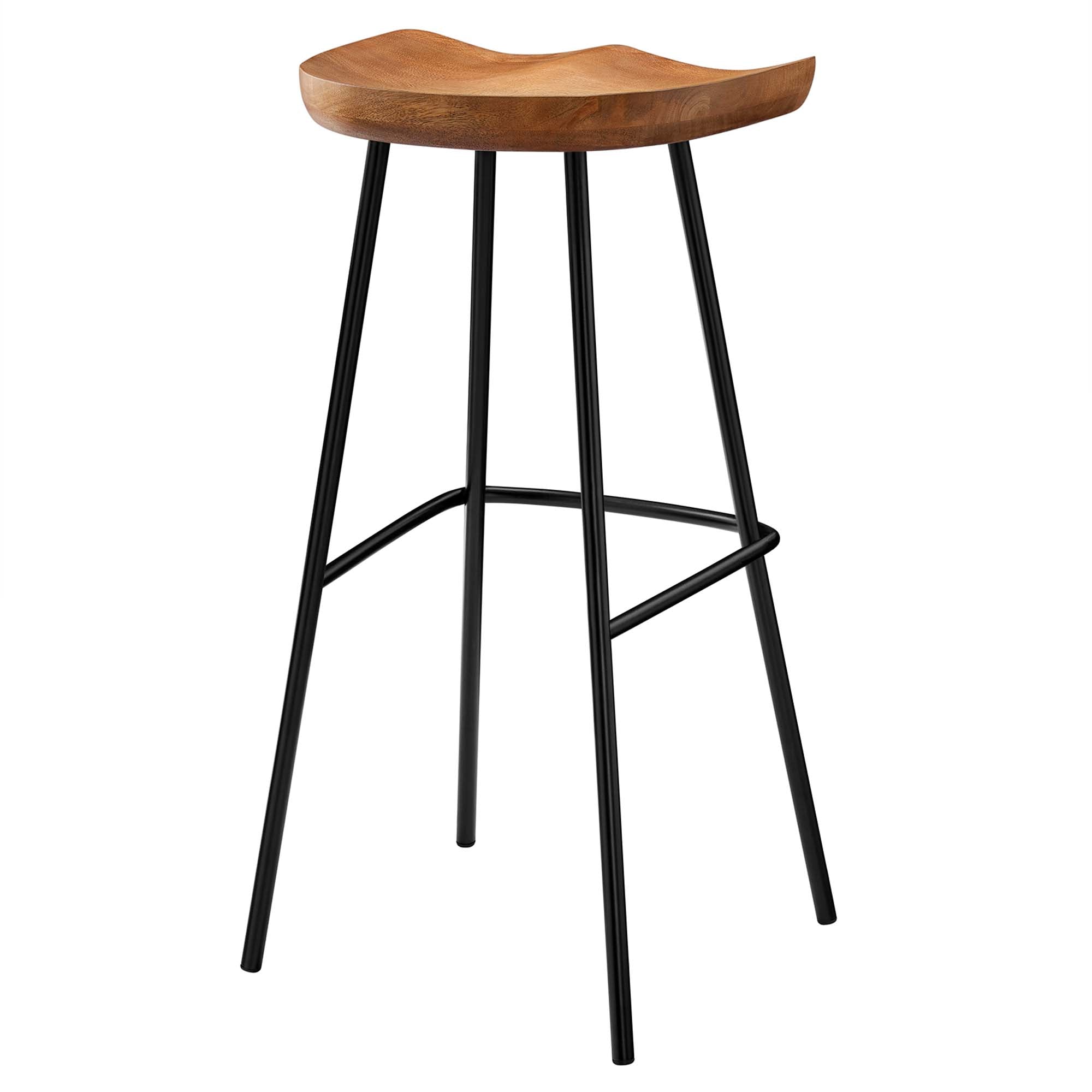 Concord Backless Wood Bar Stools Set of 2, Walnut