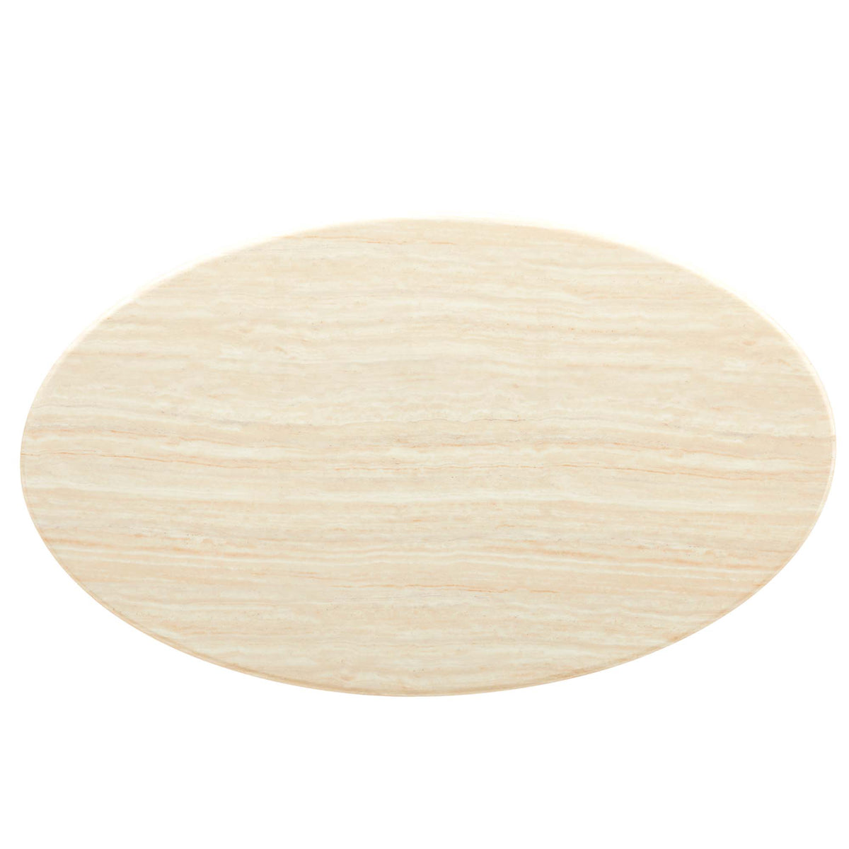 Lippa 60" Oval Faux Travertine Dining Table, Black Travertine