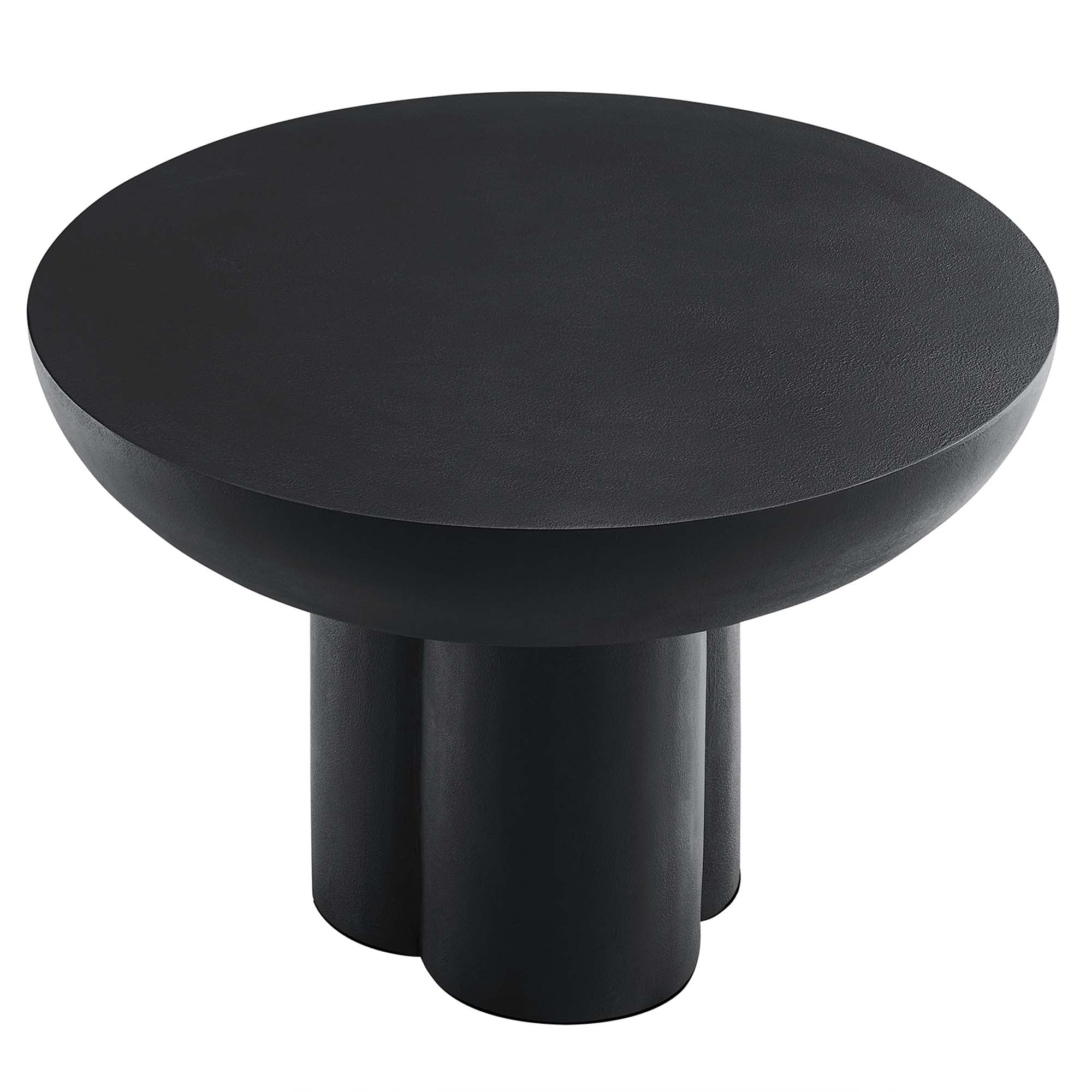 Caspian Round Concrete Coffee Table, Black