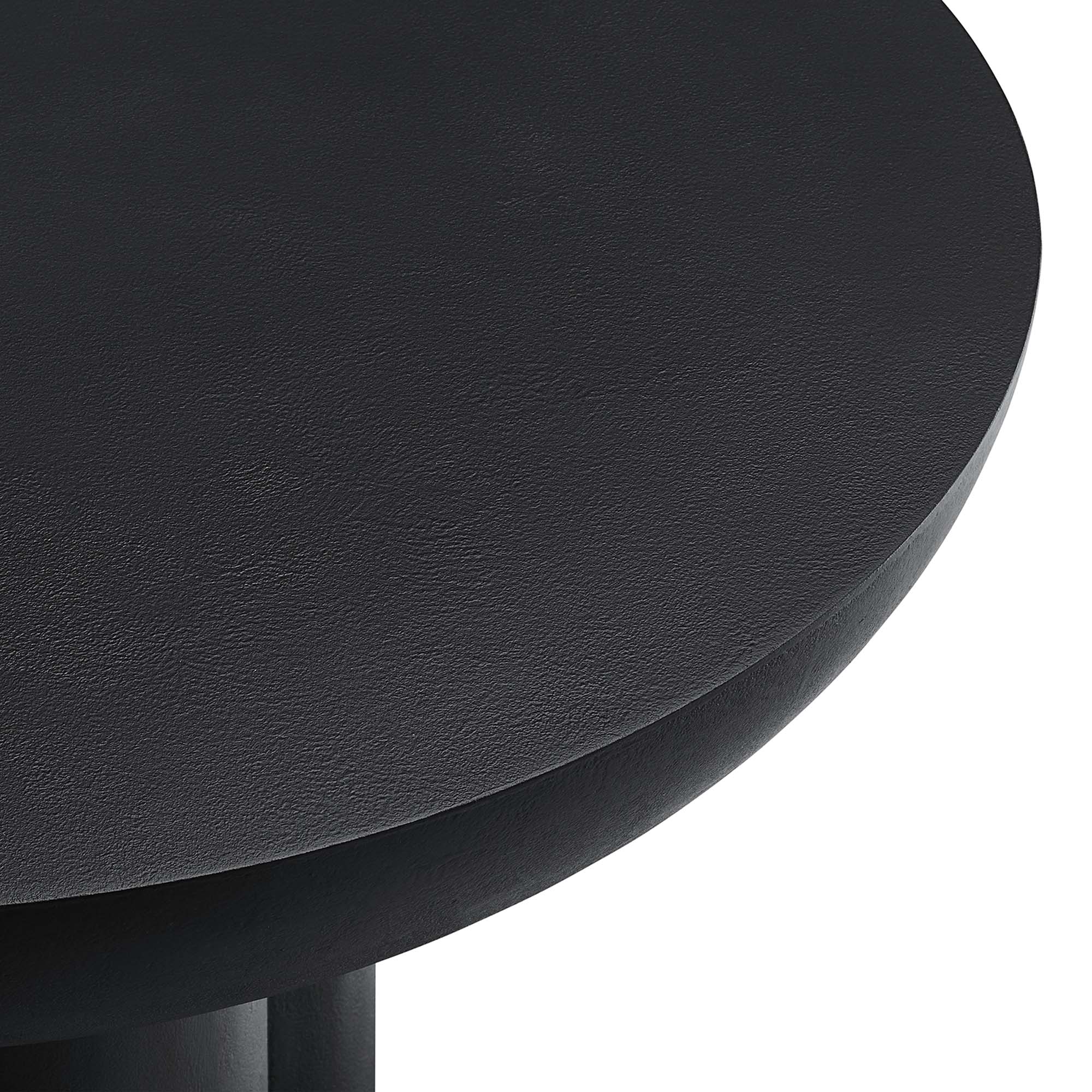 Caspian Round Concrete Coffee Table, Black