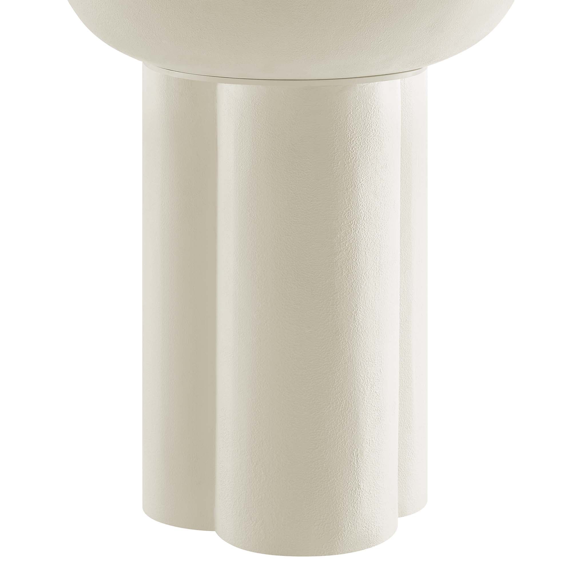 Caspian Round Concrete Side Table, White
