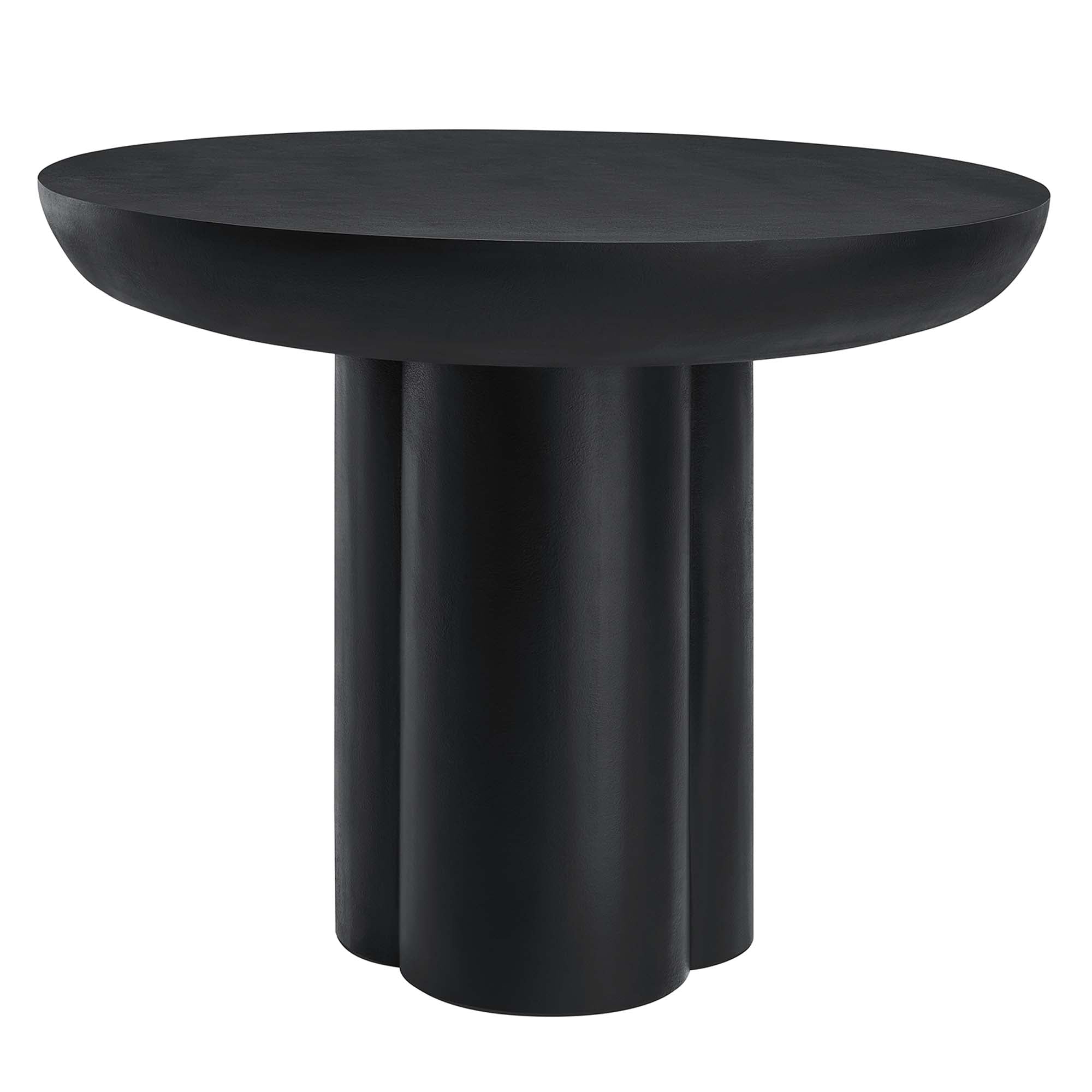 Caspian 40" Round Concrete Dining Table, Black