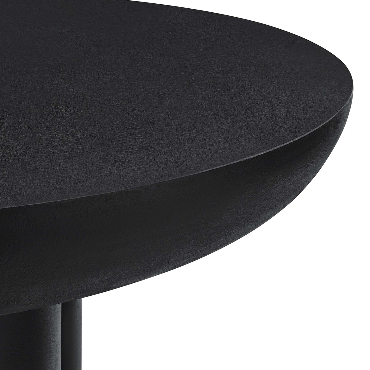 Caspian 40" Round Concrete Dining Table, Black