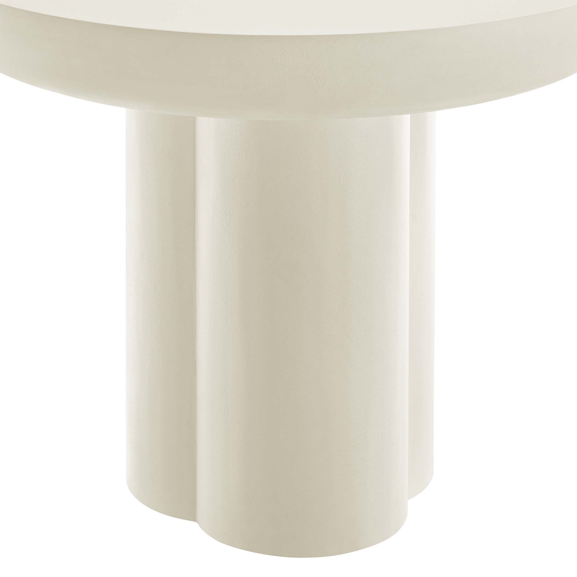 Caspian 40" Round Concrete Dining Table, White