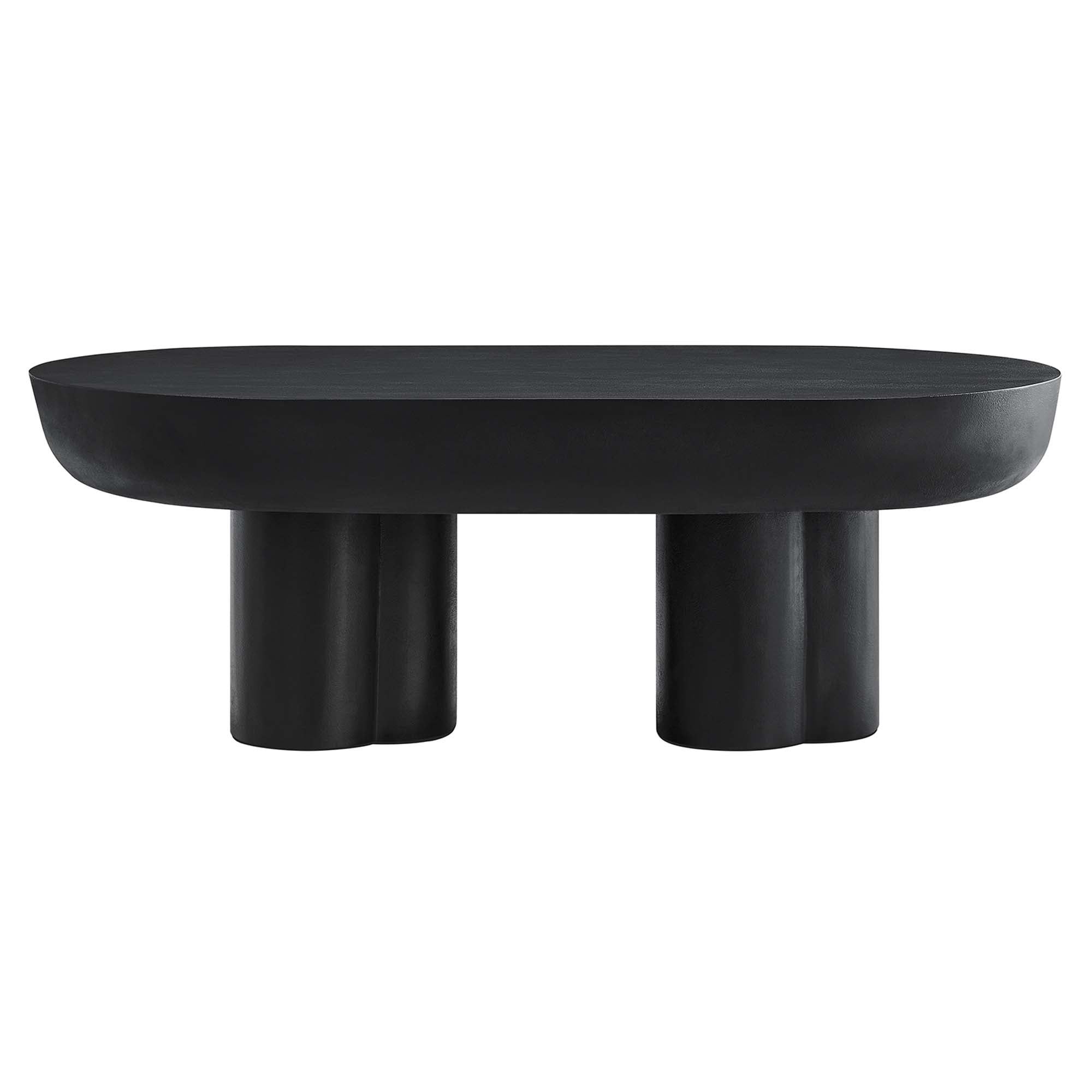 Caspian Oval Concrete Coffee Table, Black