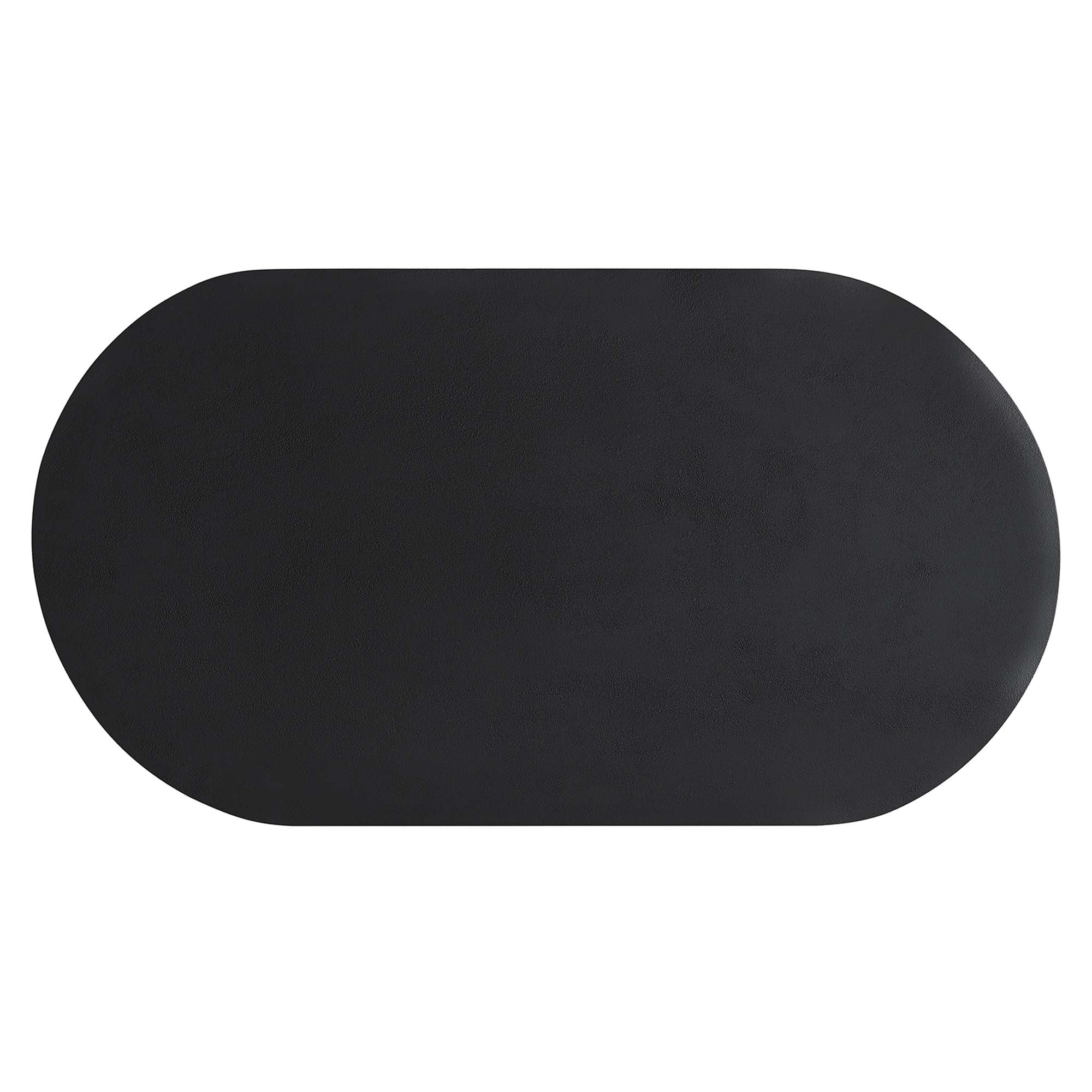 Caspian Oval Concrete Coffee Table, Black