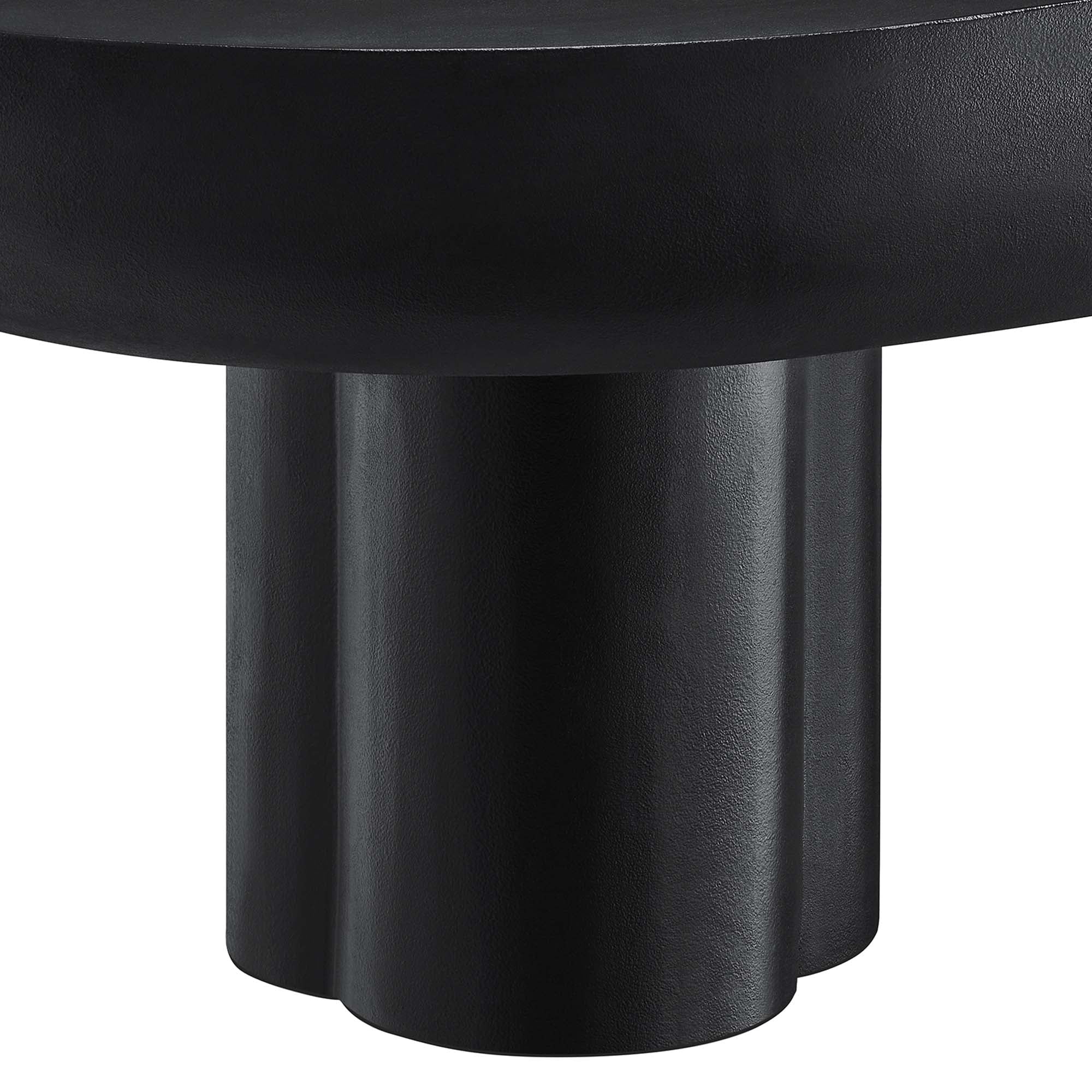 Caspian Oval Concrete Coffee Table, Black