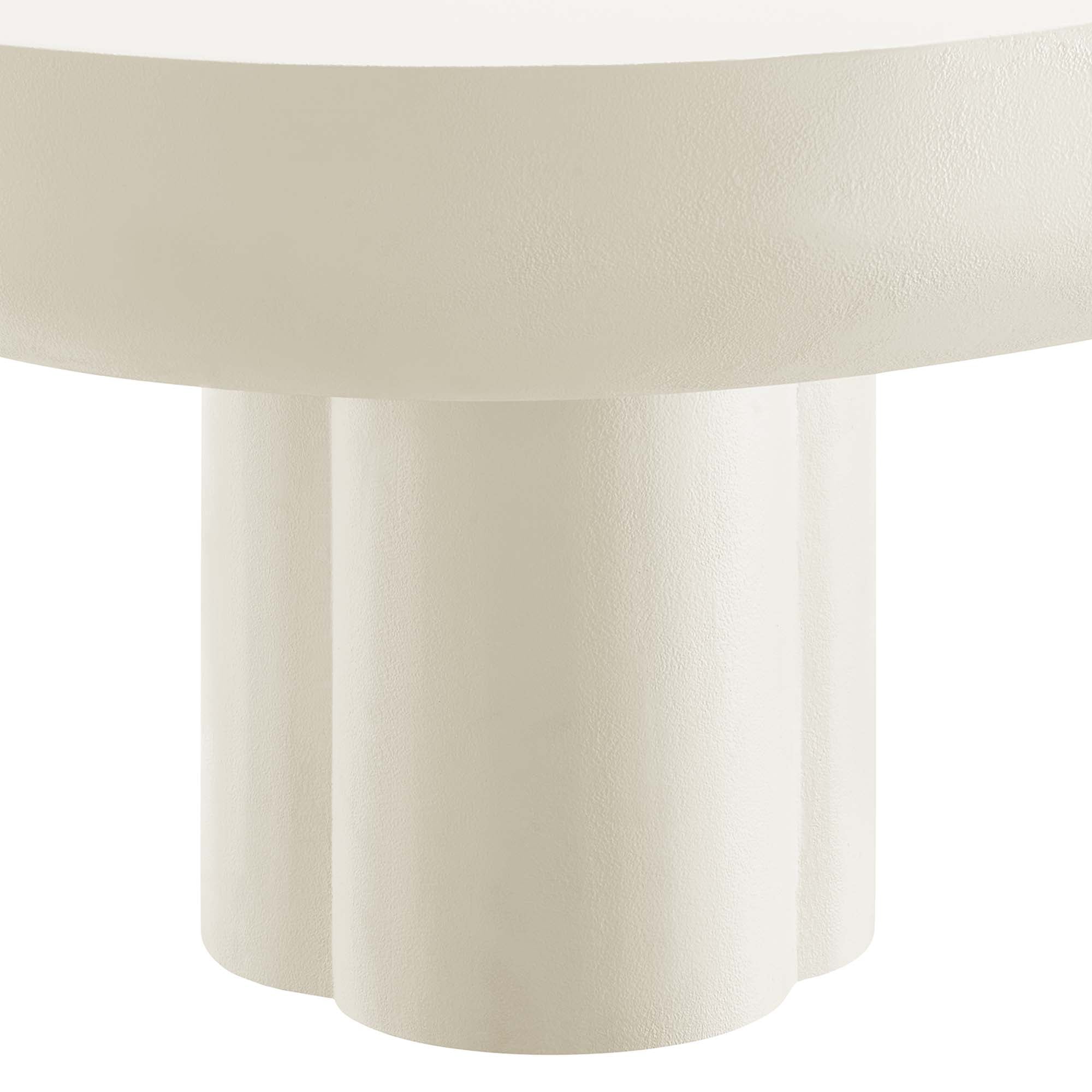 Caspian Oval Concrete Coffee Table, White