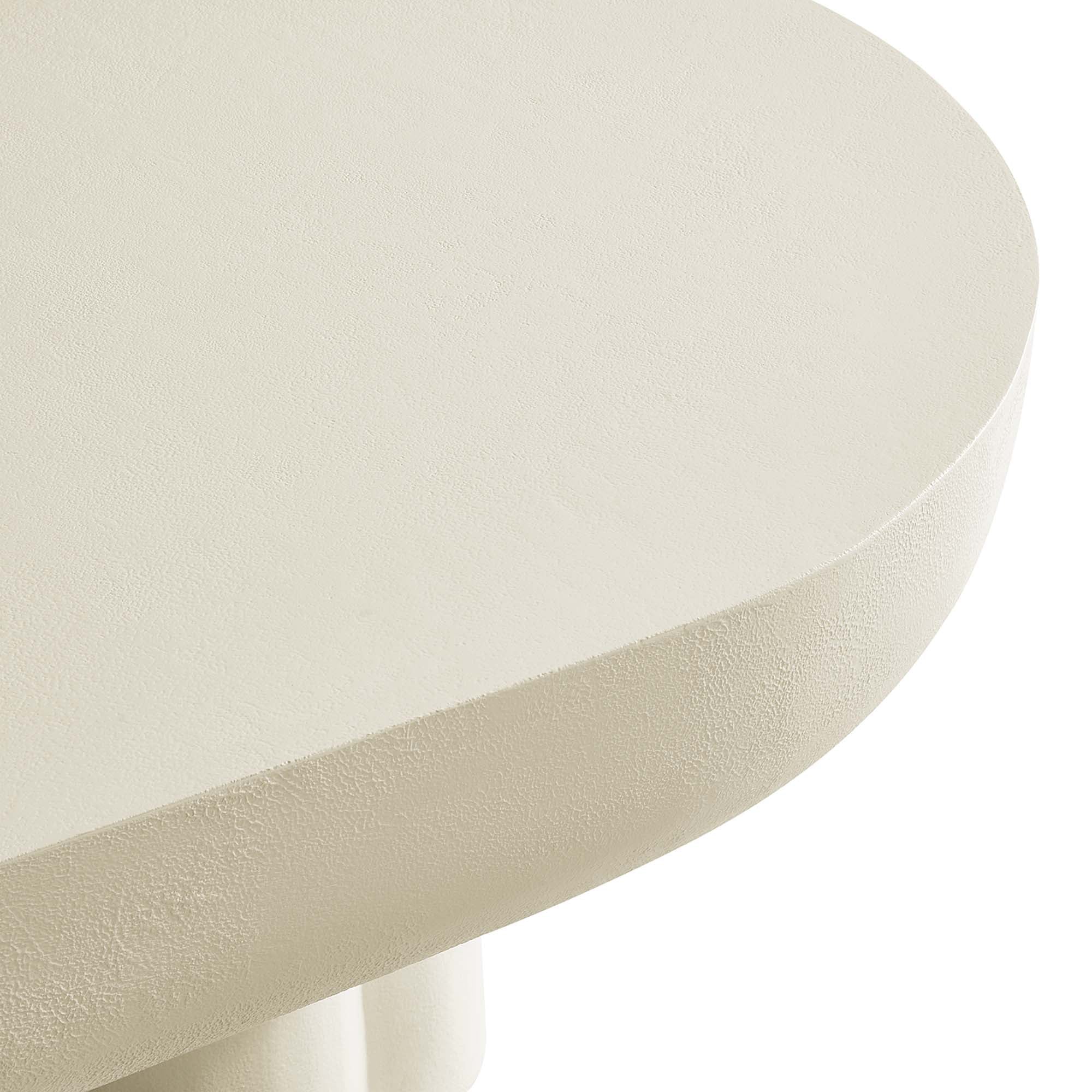 Caspian Oval Concrete Coffee Table, White