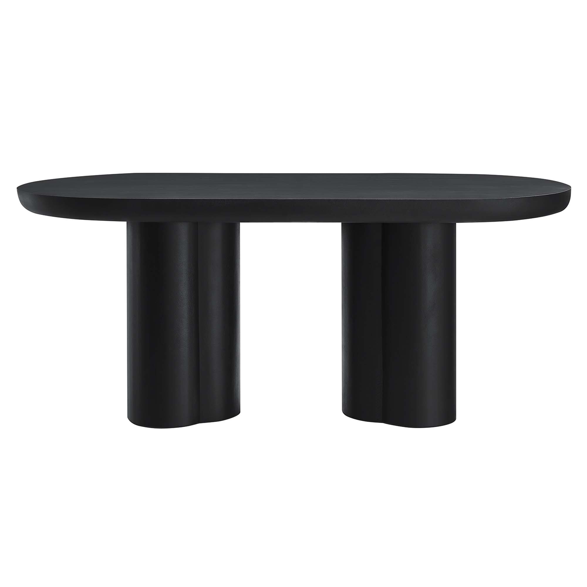 Caspian 72" Oval Concrete Dining Table, Black