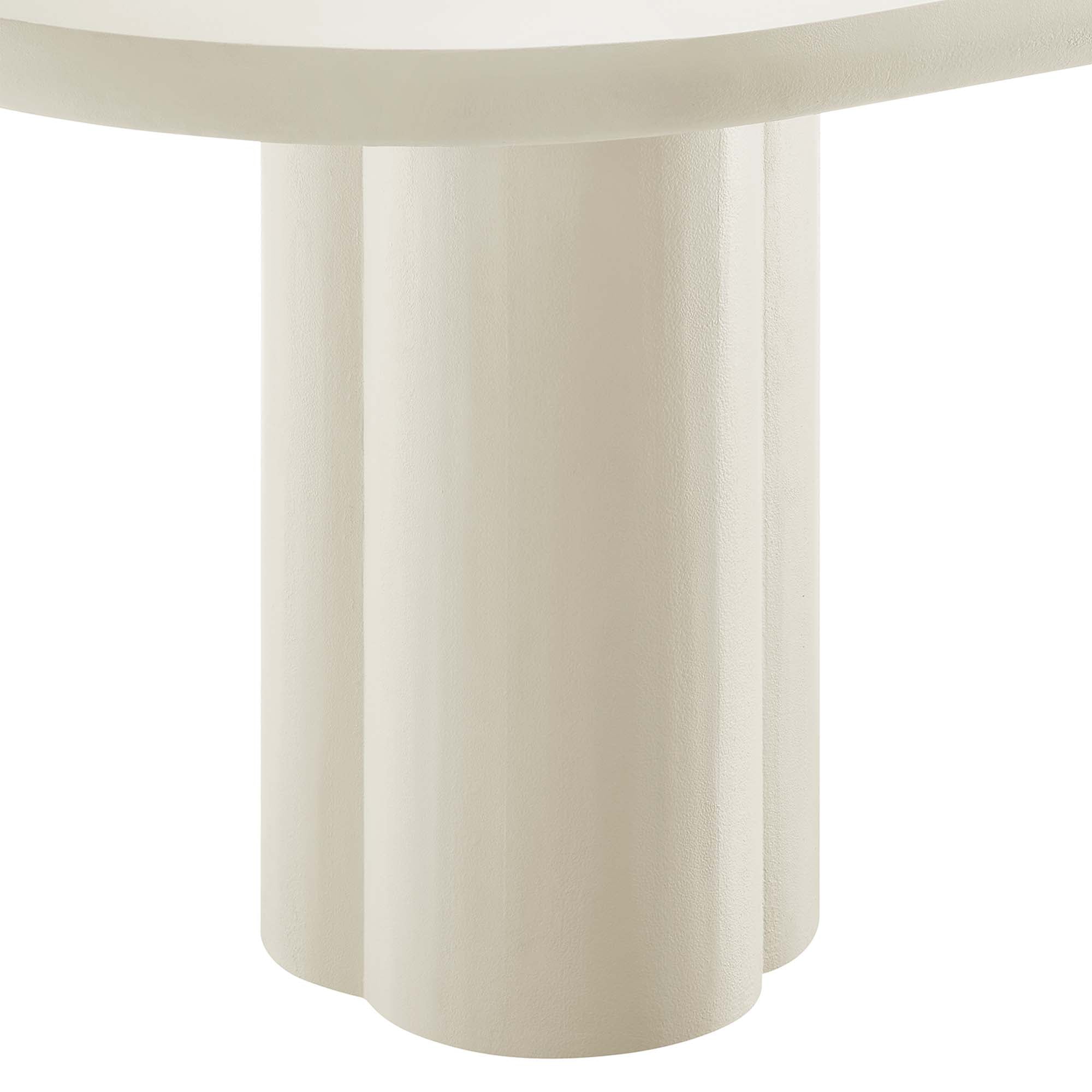 Caspian 72" Oval Concrete Dining Table, White