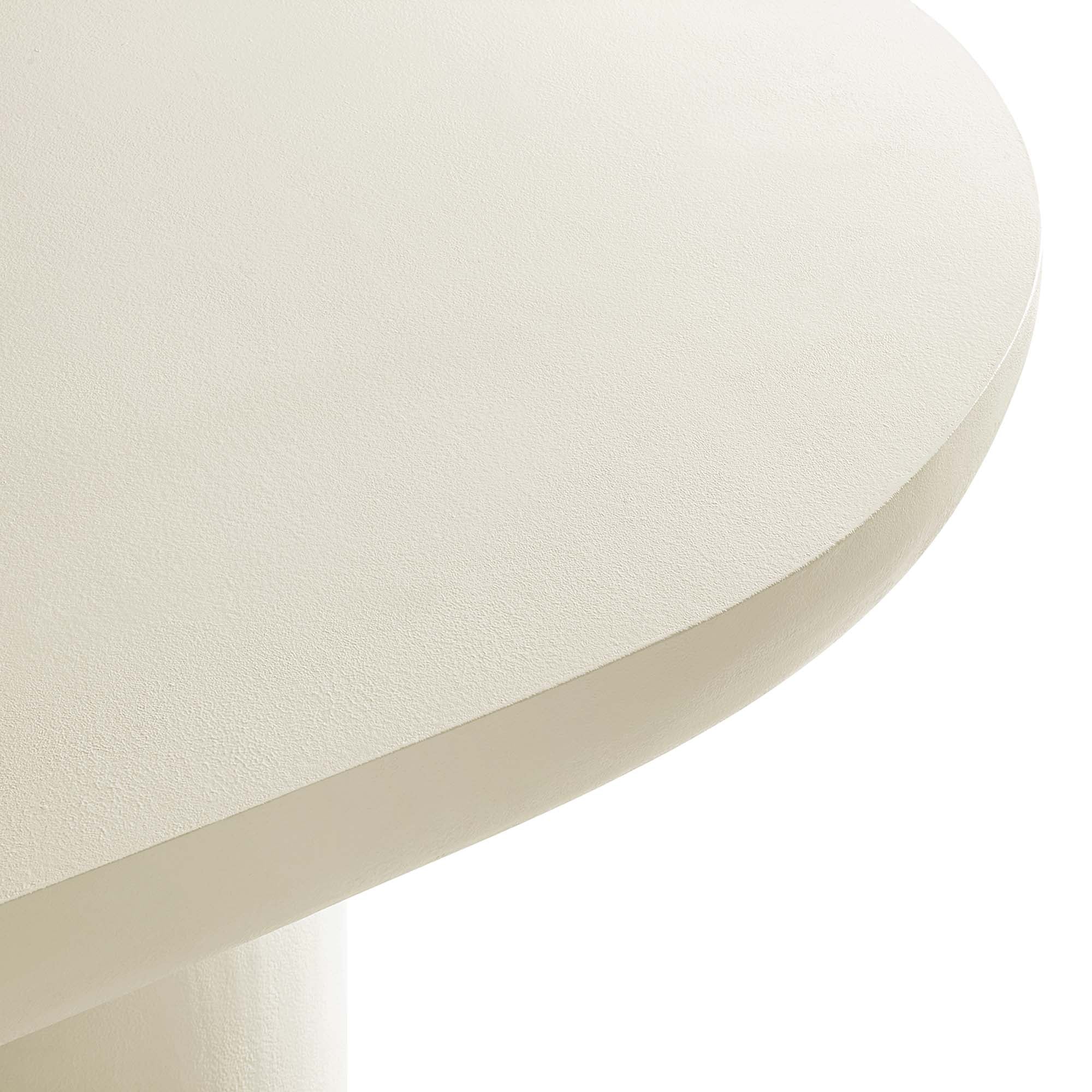Caspian 72" Oval Concrete Dining Table, White