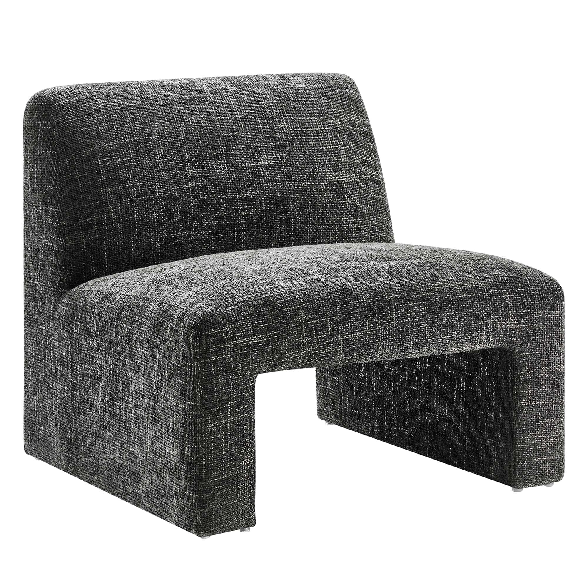 Amita Chenille Upholstered Accent Chair, Carbon Black