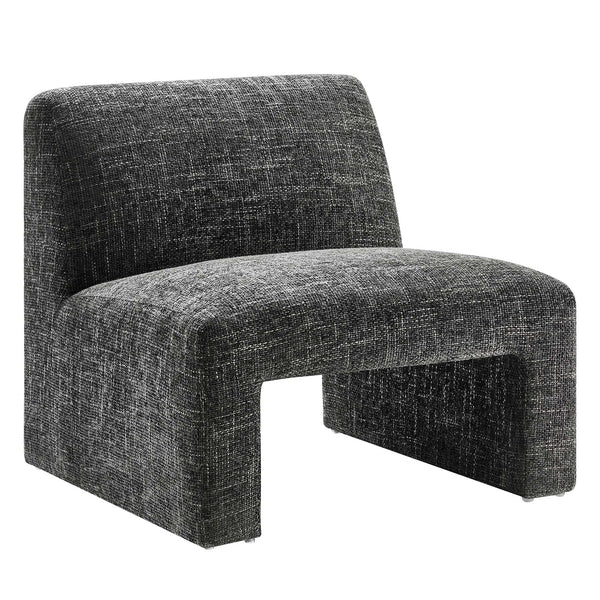 Amita Chenille Upholstered Accent Chair, Carbon Black