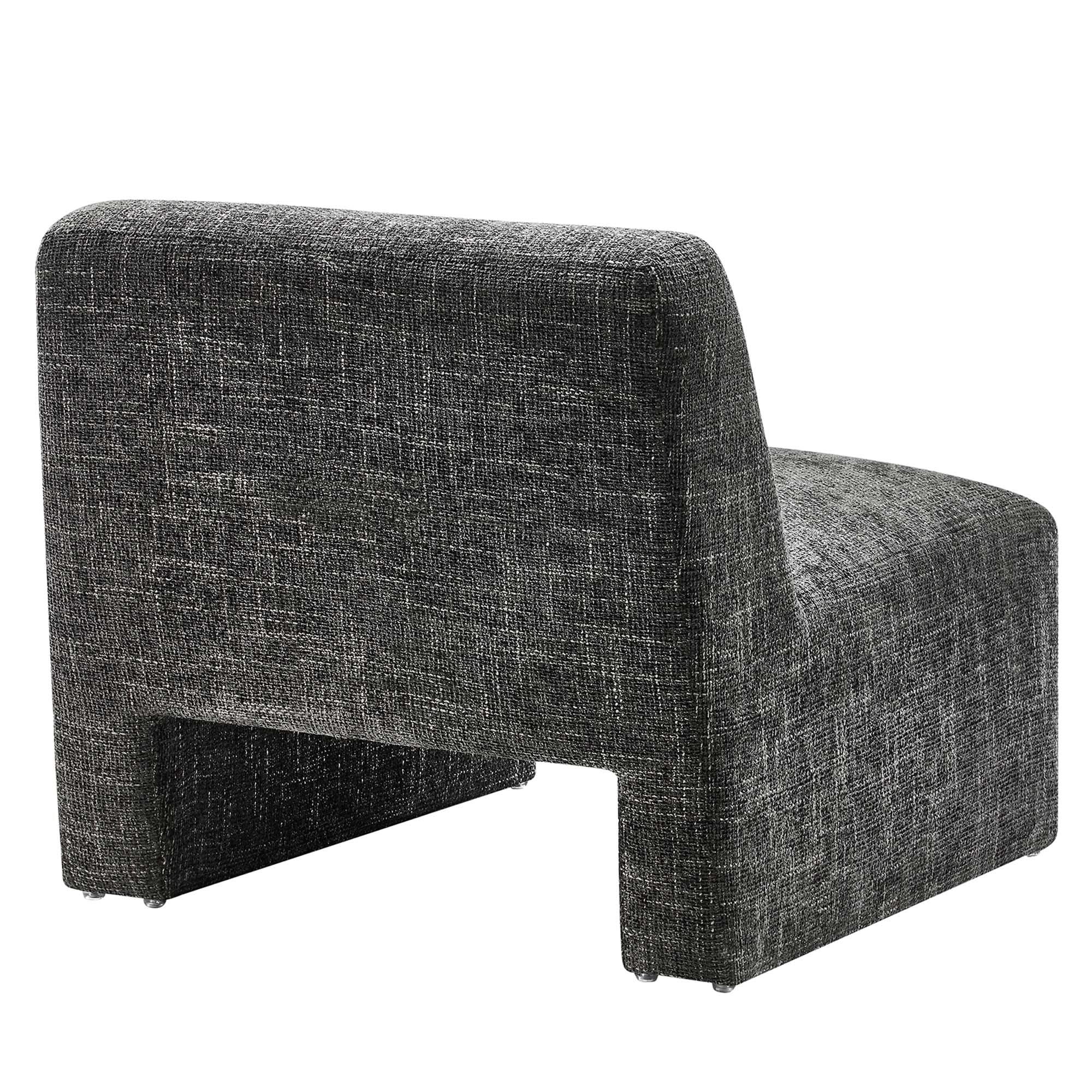 Amita Chenille Upholstered Accent Chair, Carbon Black