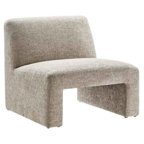 Amita Chenille Upholstered Accent Chair, Khaki