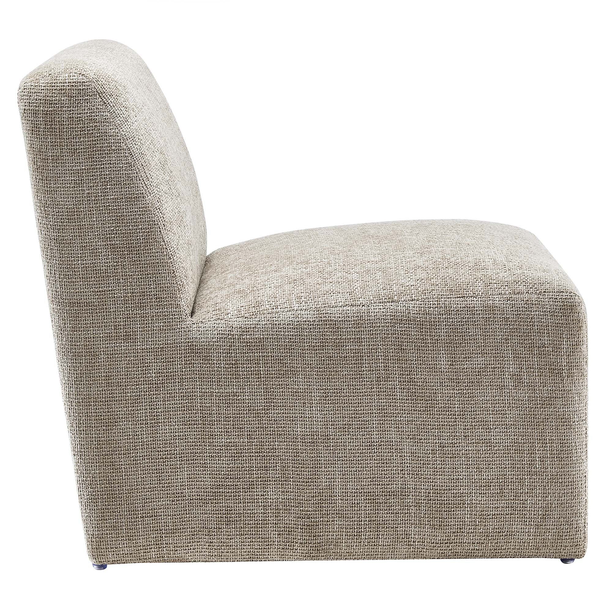 Amita Chenille Upholstered Accent Chair, Khaki