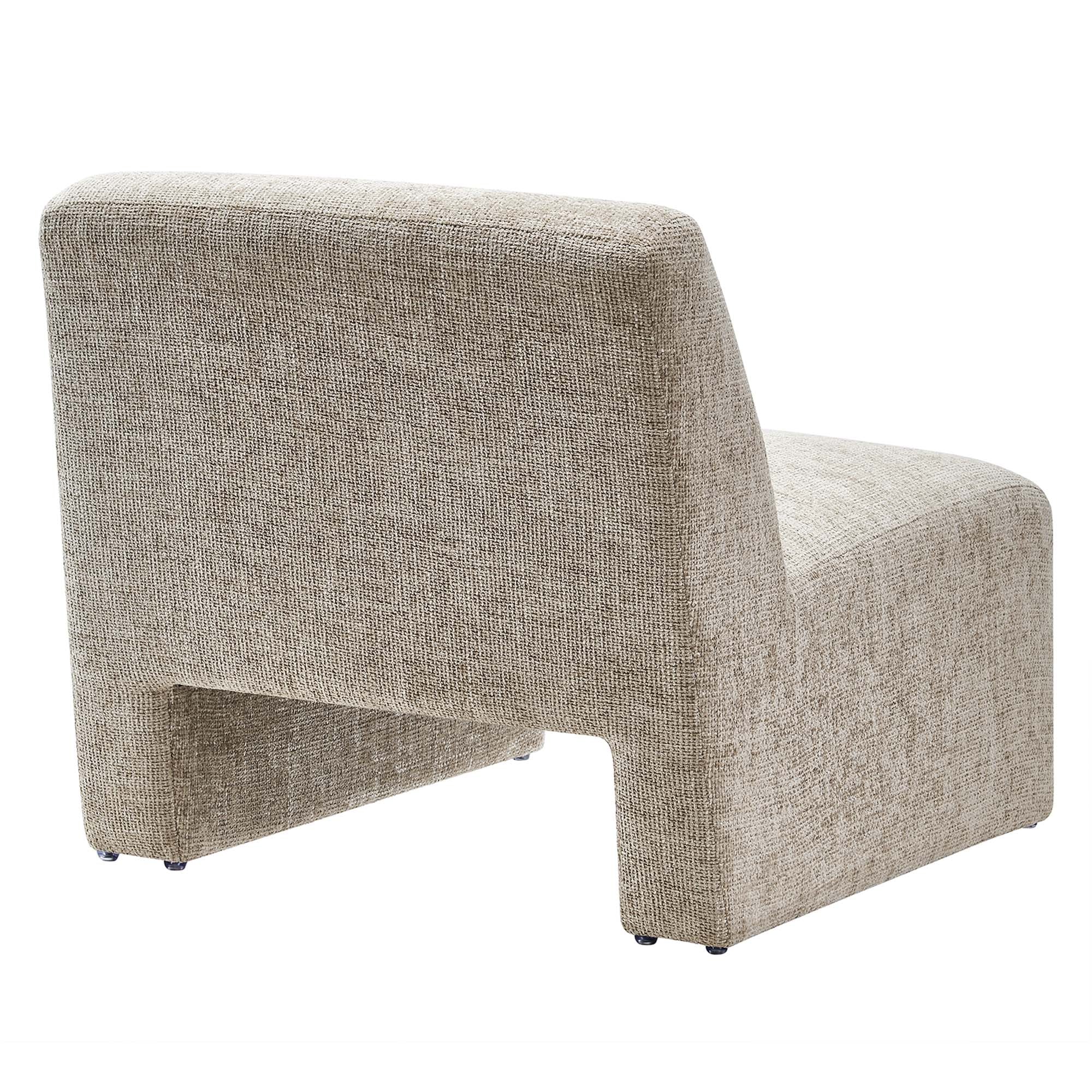 Amita Chenille Upholstered Accent Chair, Khaki