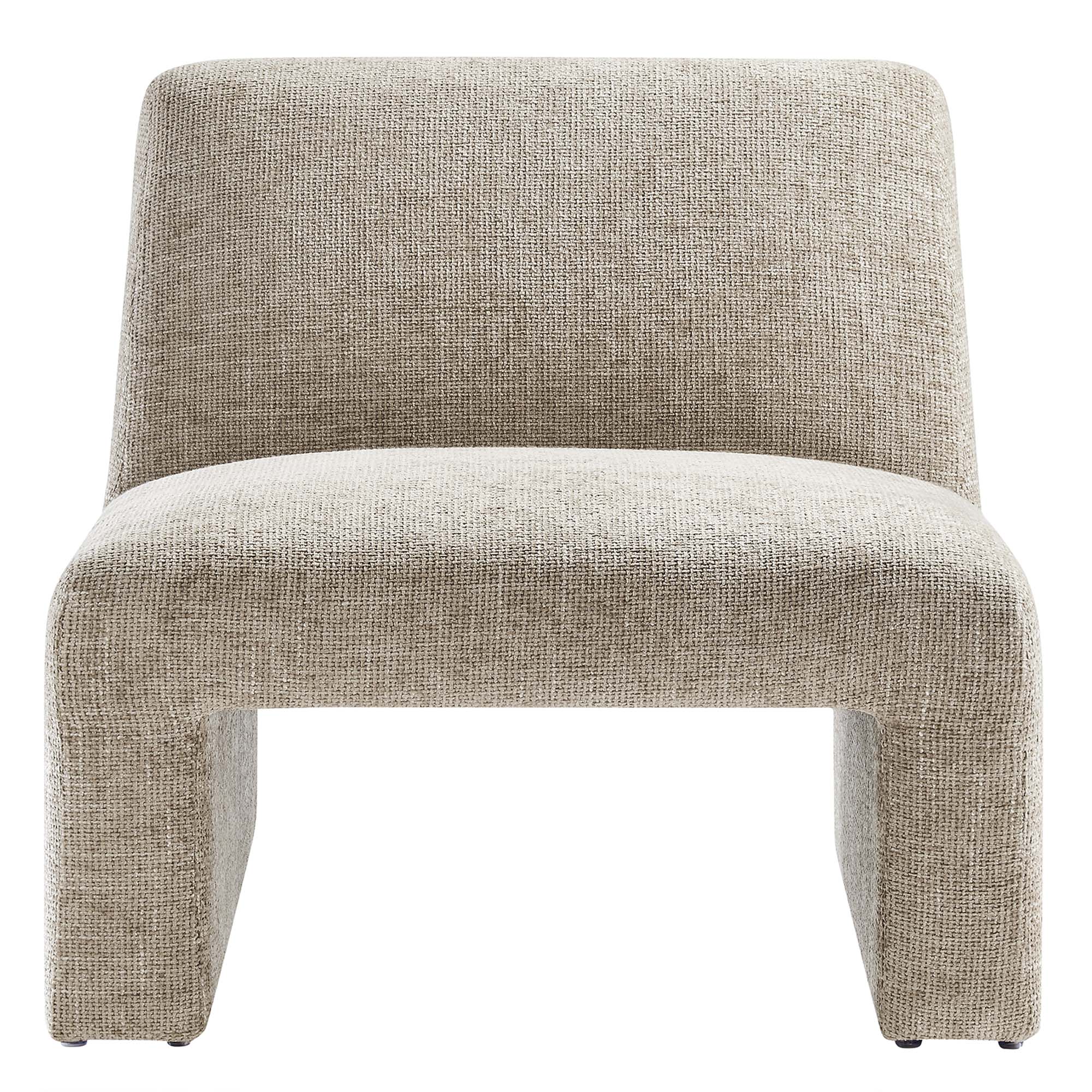 Amita Chenille Upholstered Accent Chair, Khaki