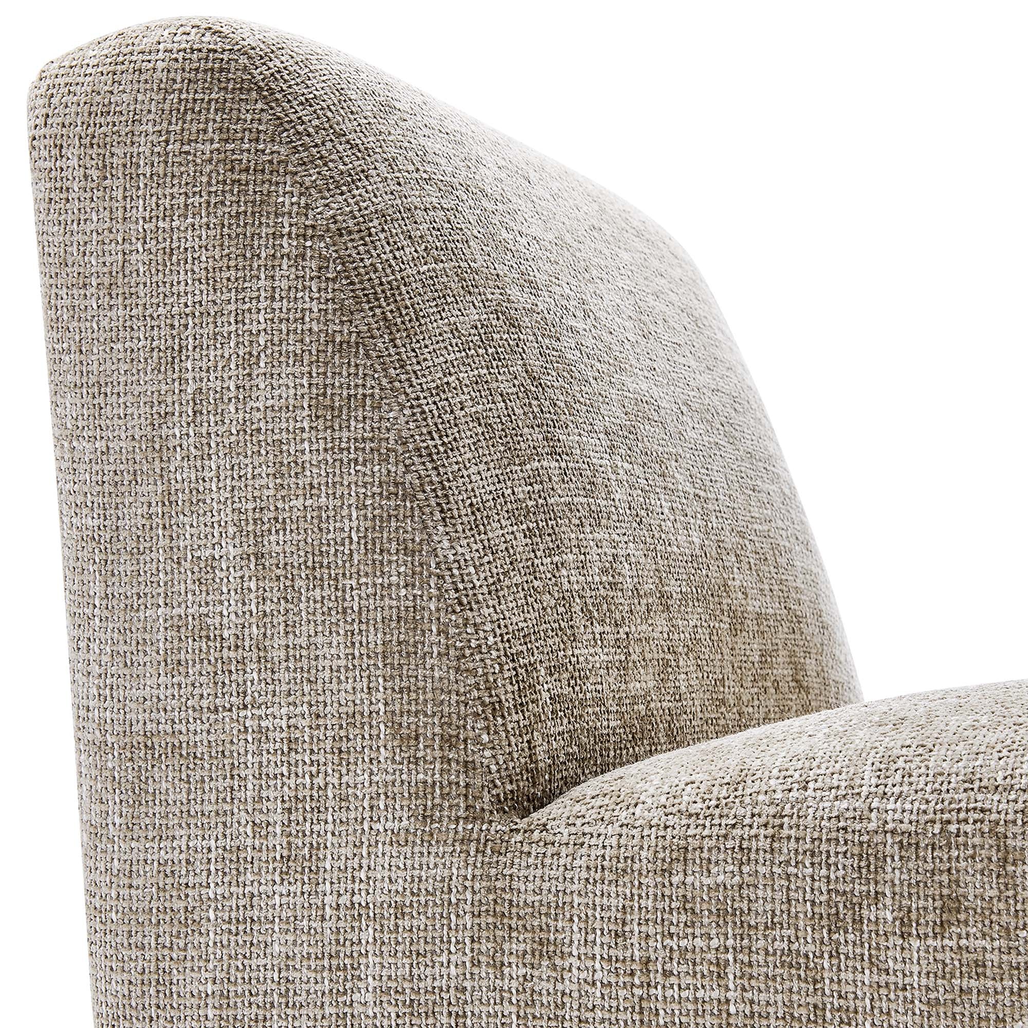 Amita Chenille Upholstered Accent Chair, Khaki