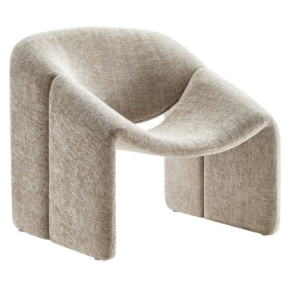 Vivi Chenille Upholstered Accent Chair, Khaki