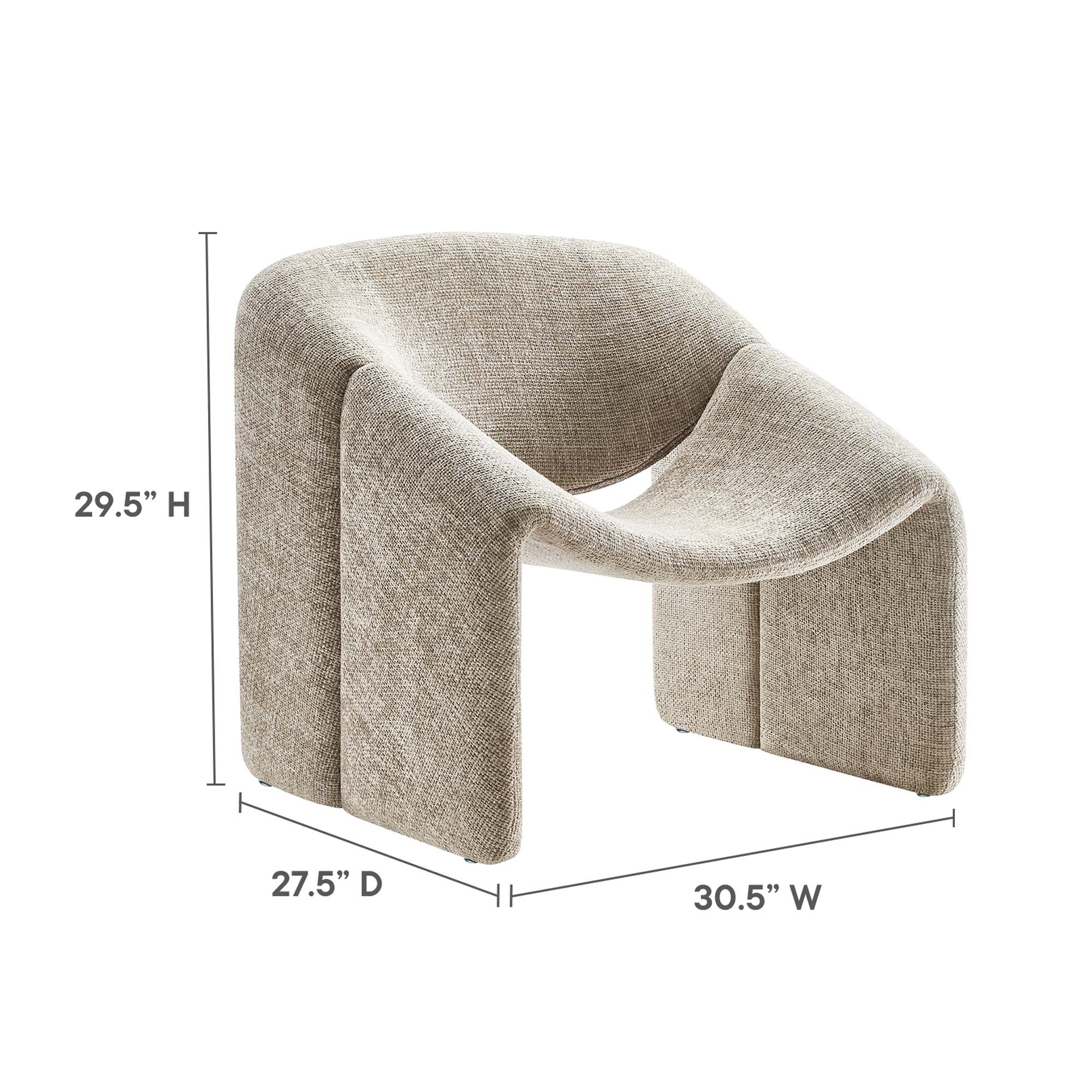 Vivi Chenille Upholstered Accent Chair, Khaki