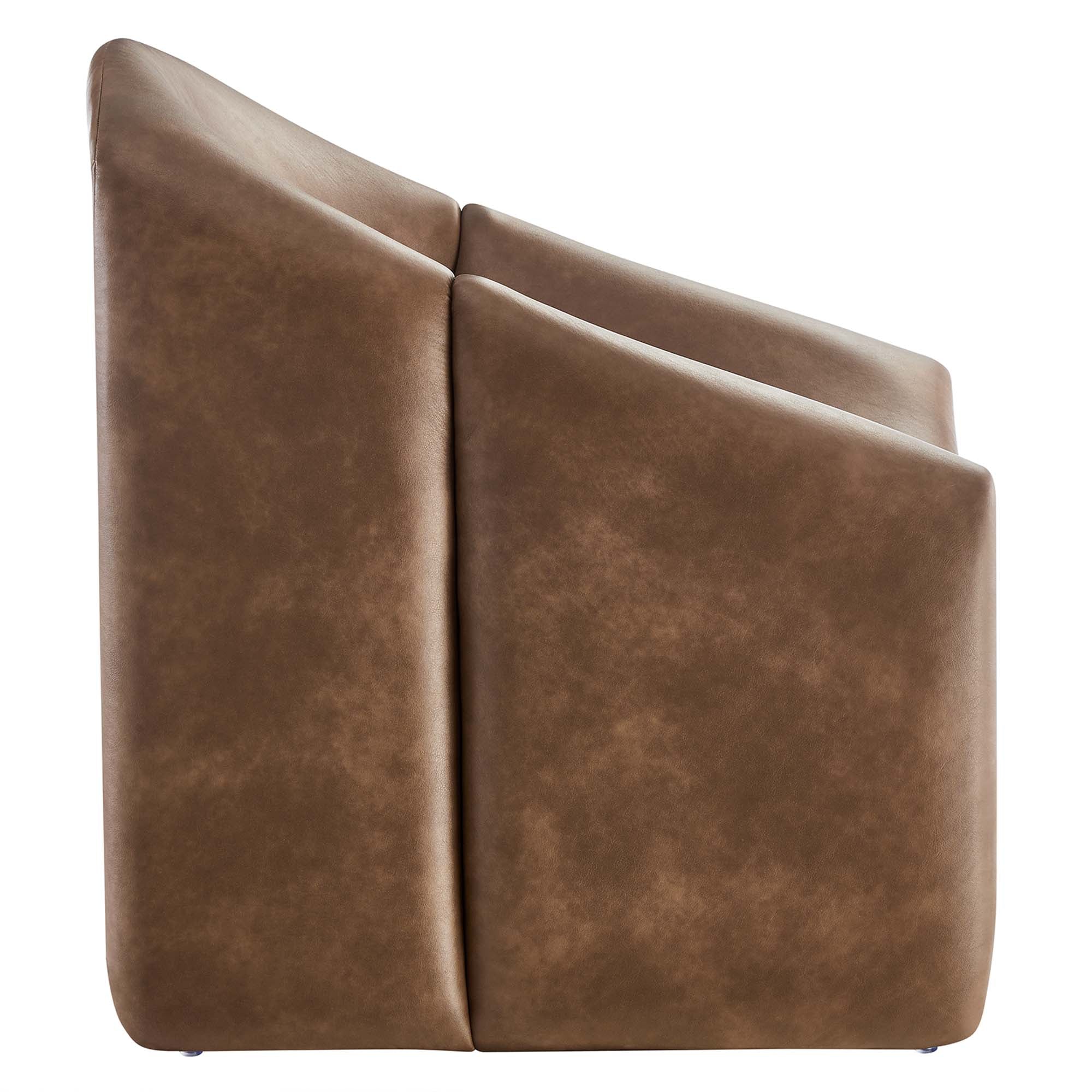 Vivi Vegan Leather Accent Chair, Brown
