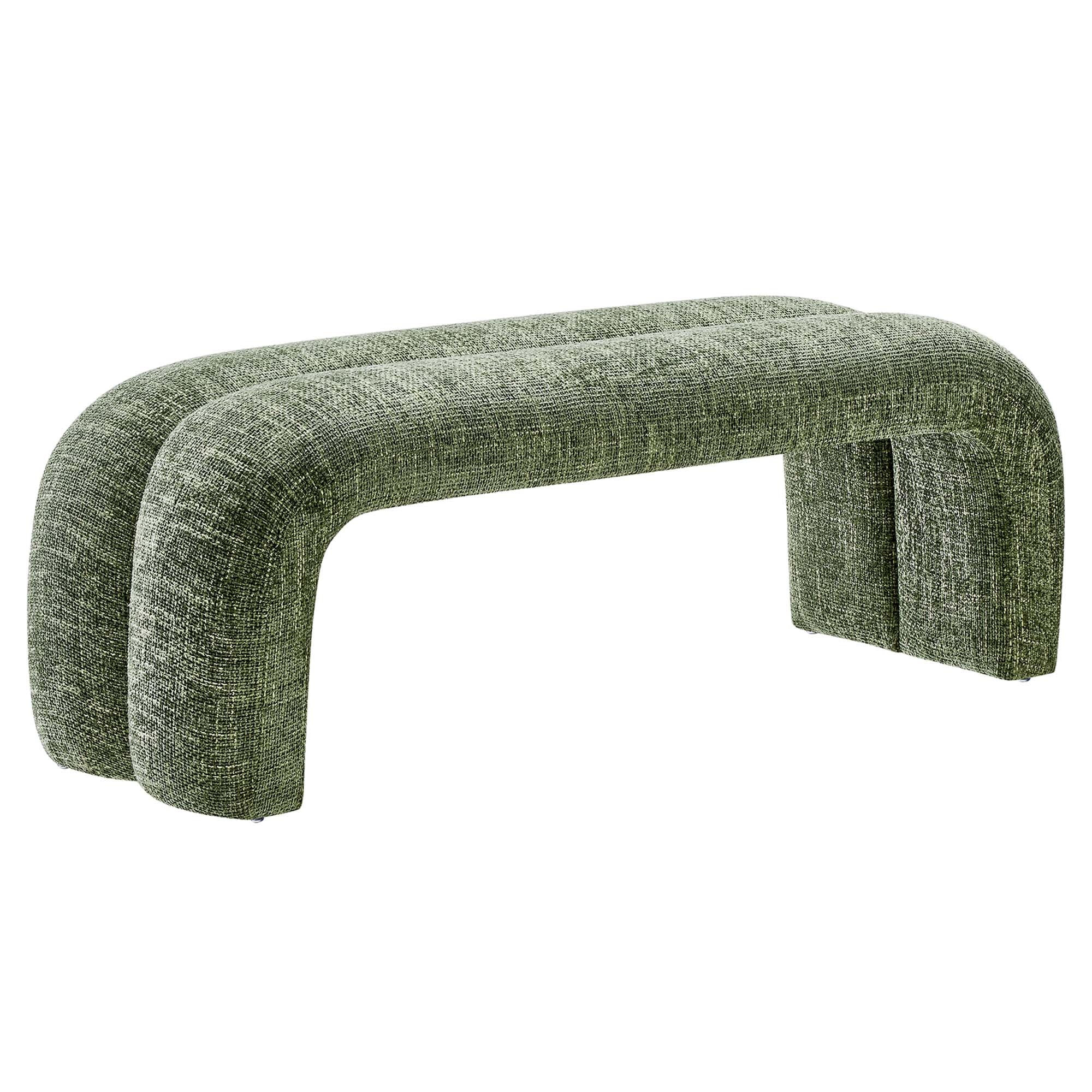 Dax 50.5" Chenille Upholstered Accent Bench, Basil