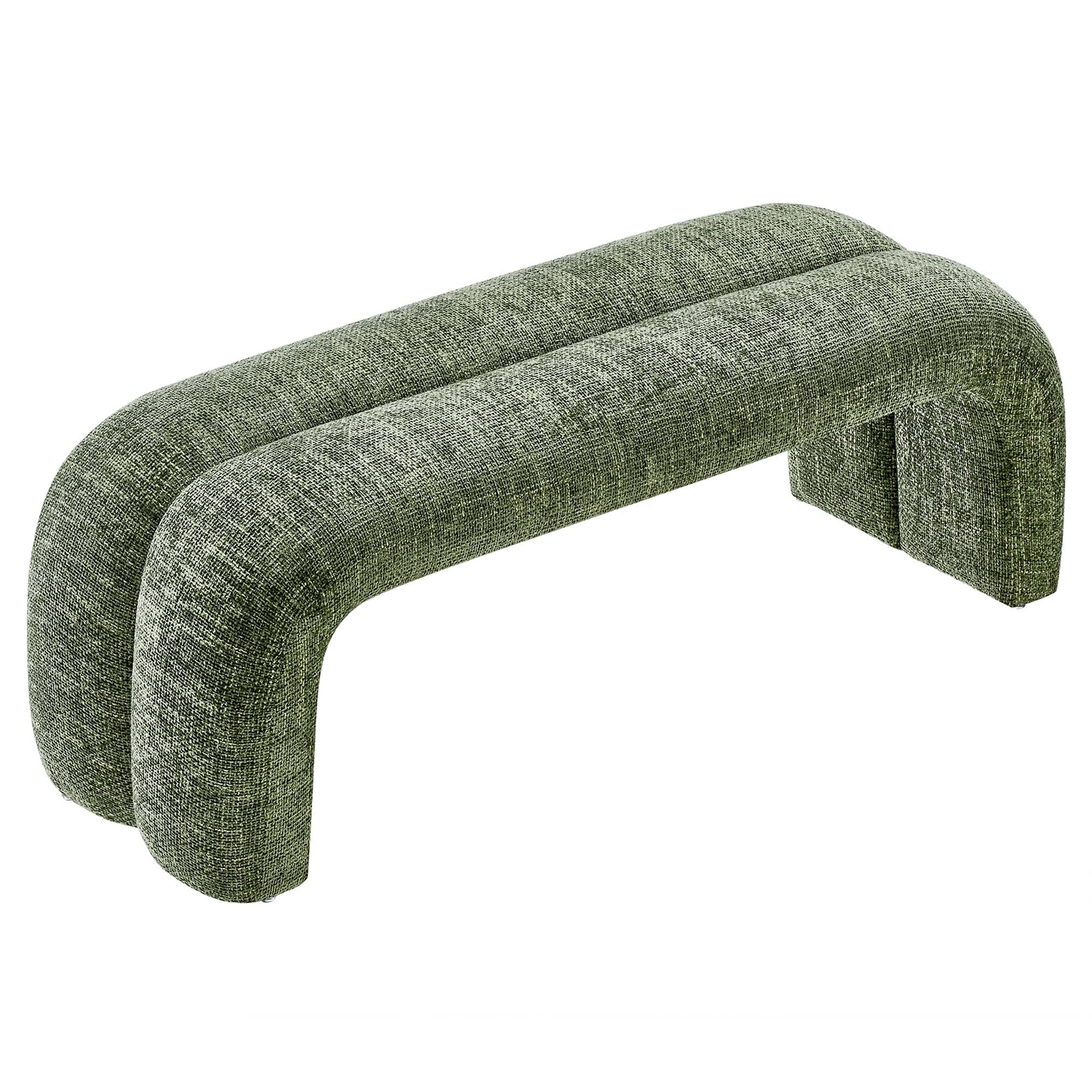 Dax 50.5" Chenille Upholstered Accent Bench, Basil