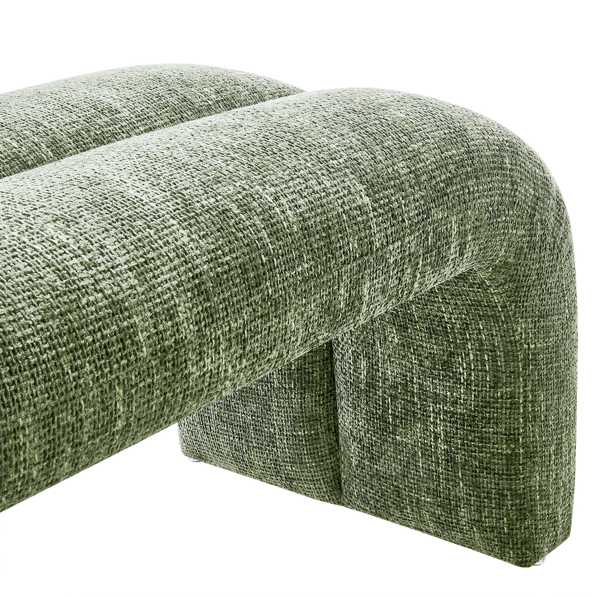 Dax 50.5" Chenille Upholstered Accent Bench, Basil