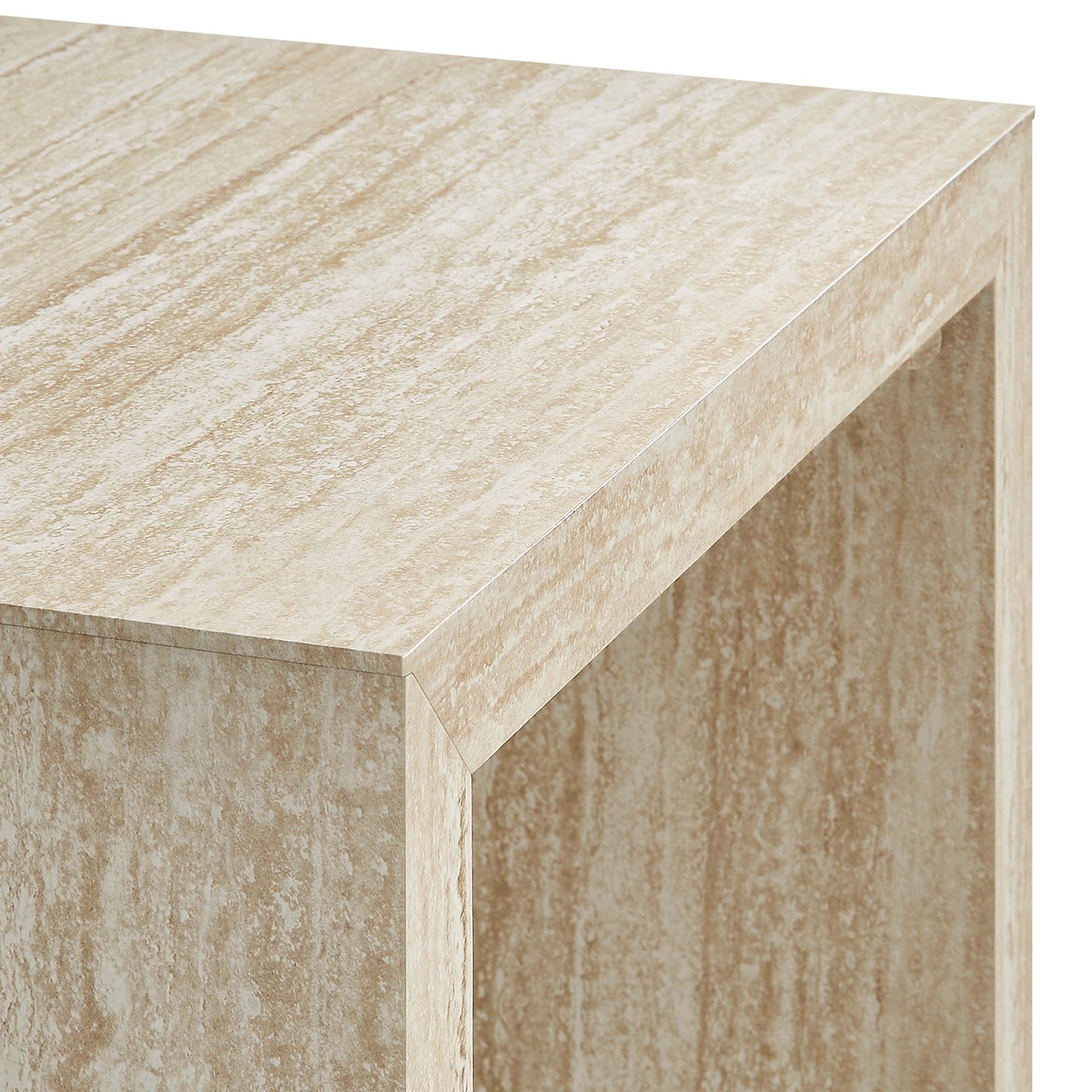 Mirella Faux Travertine Side Table, Travertine