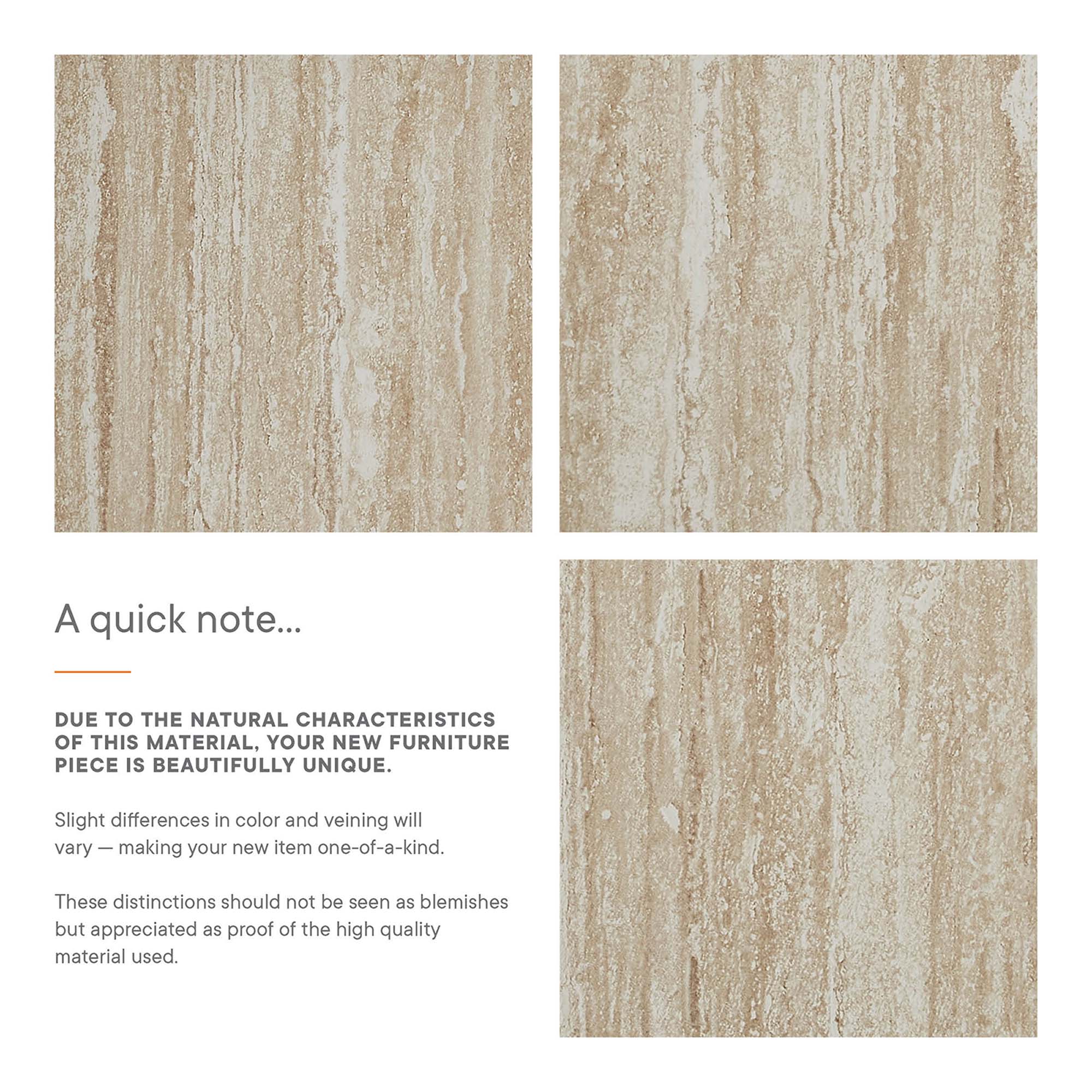 Mirella 62" Faux Travertine Long Bench, Travertine
