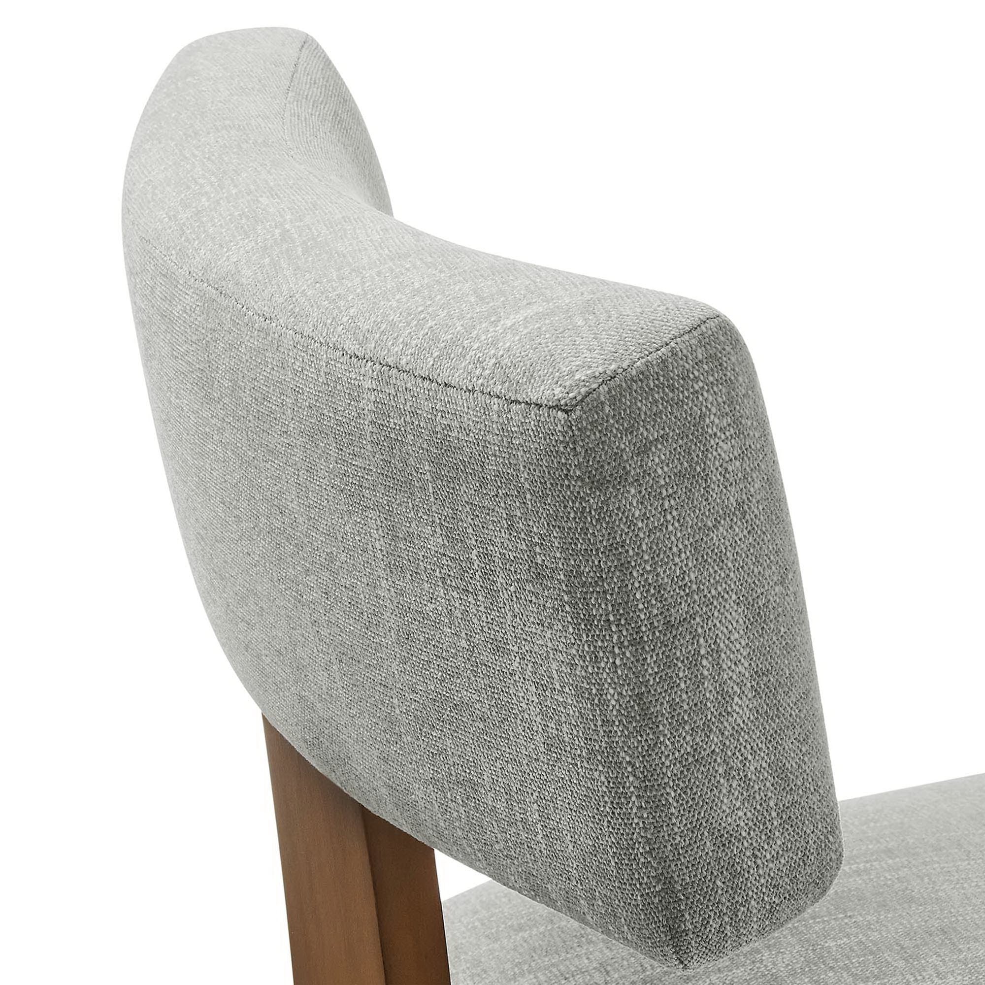 Nalani Fabric Upholstered Dining Chairs Set of 2, Heathered Weave Wheat Deep Brown