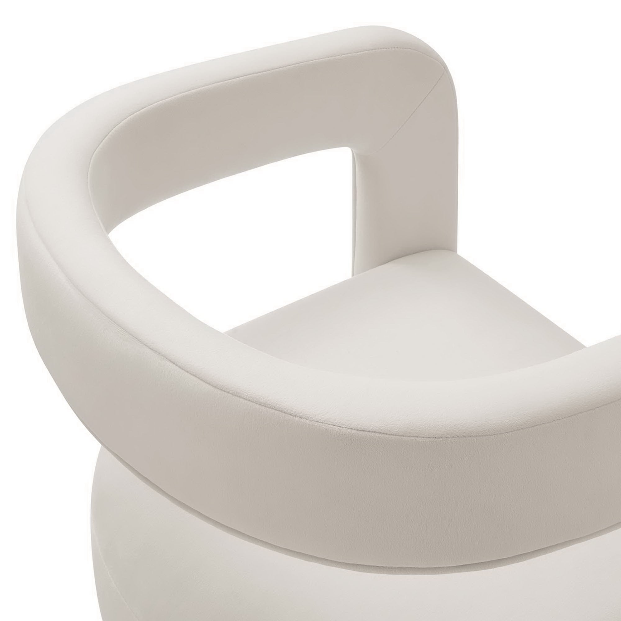 Winslow Performance Velvet Barrel Accent Chair, Alabaster