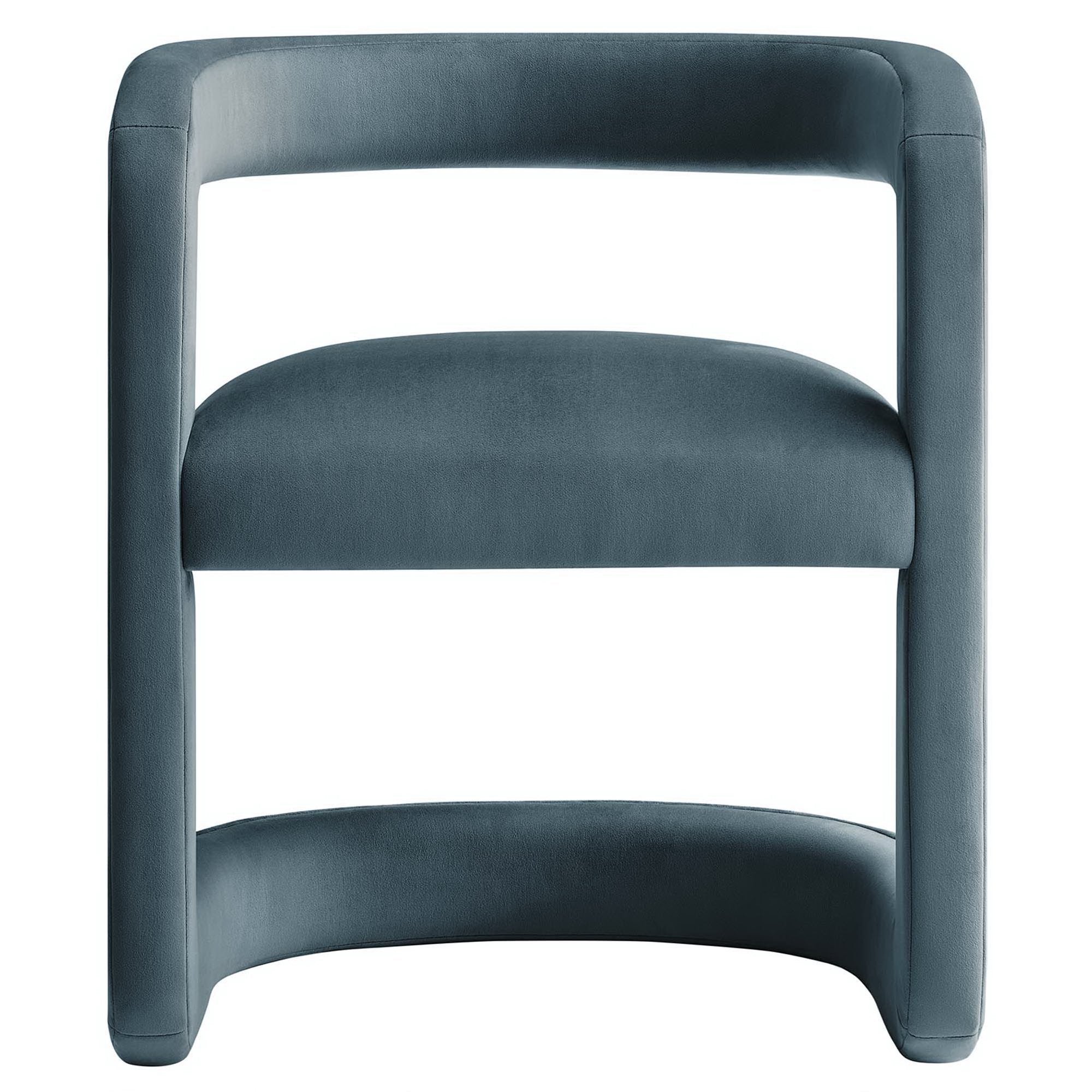 Winslow Barrel Performance Velvet Dining Chair, Cadet Blue