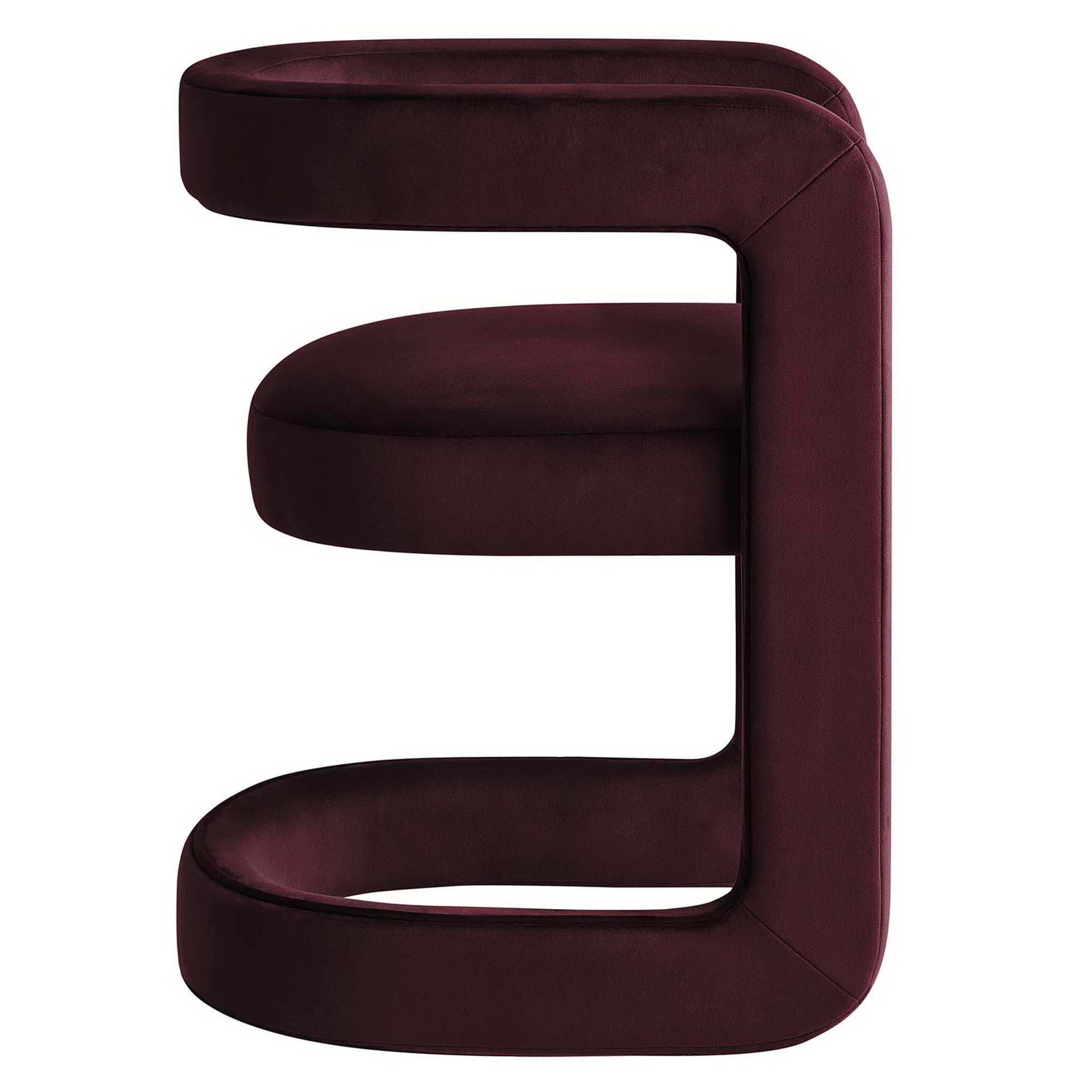 Winslow Performance Velvet Barrel Accent Chair, Mulberry