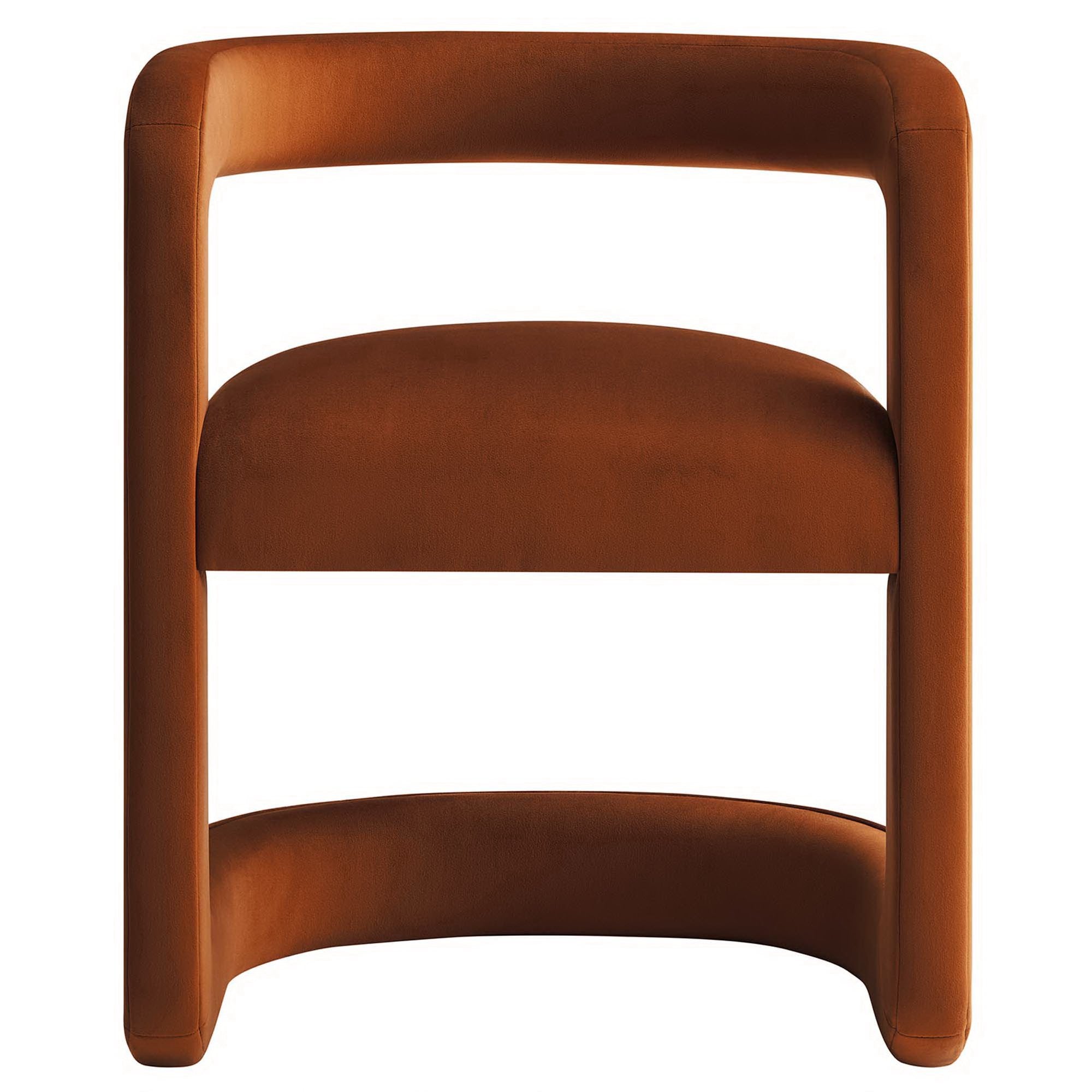 Winslow Barrel Performance Velvet Dining Chair, Rust