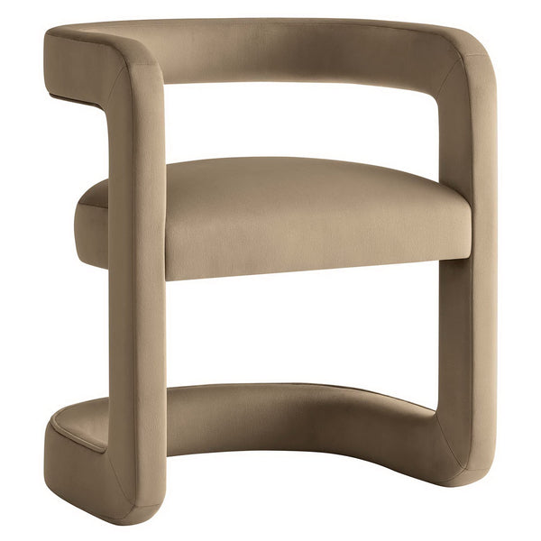 Winslow Performance Velvet Barrel Accent Chair, Taupe