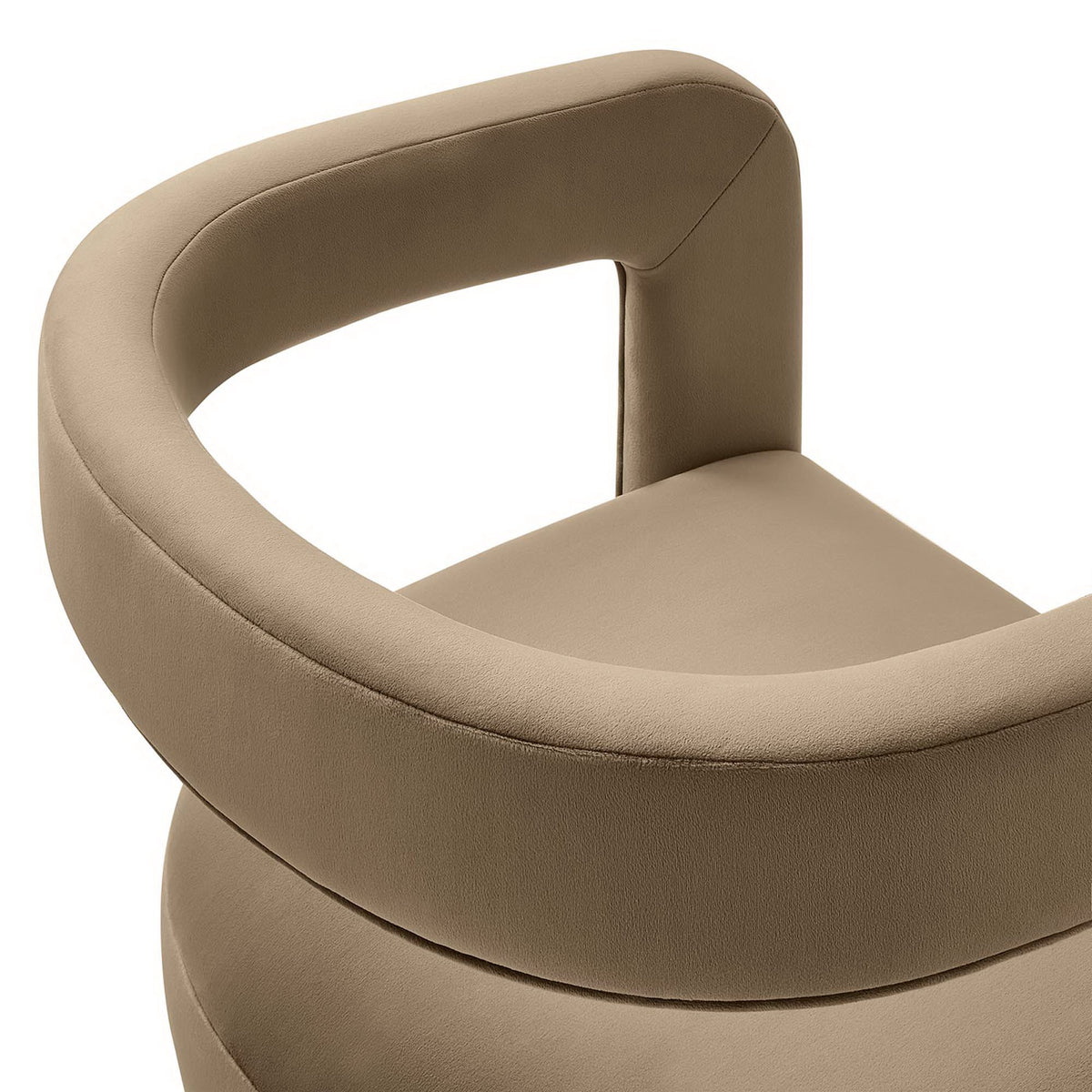 Winslow Performance Velvet Barrel Accent Chair, Taupe
