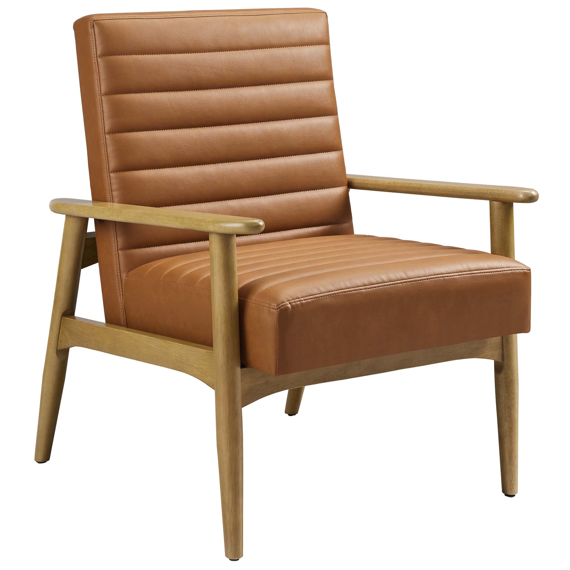 Jensen Vegan Leather Accent Chair, French Oak Tan
