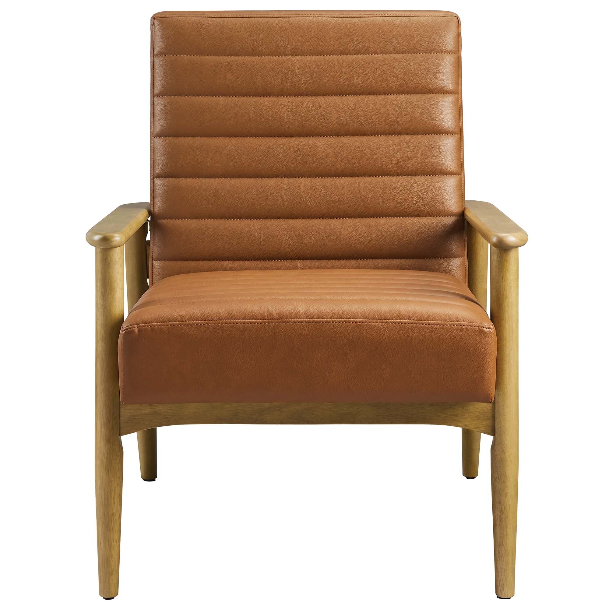 Jensen Vegan Leather Accent Chair, French Oak Tan