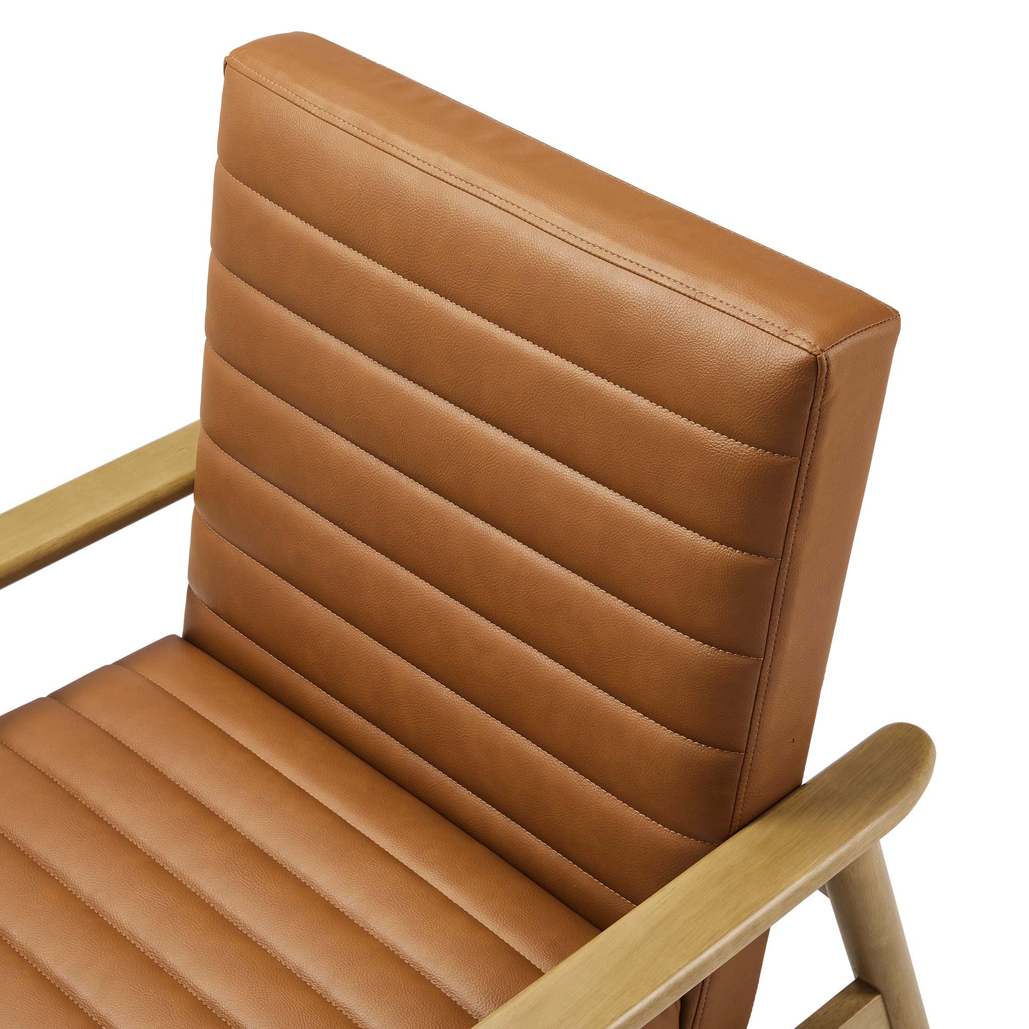 Jensen Vegan Leather Accent Chair, French Oak Tan