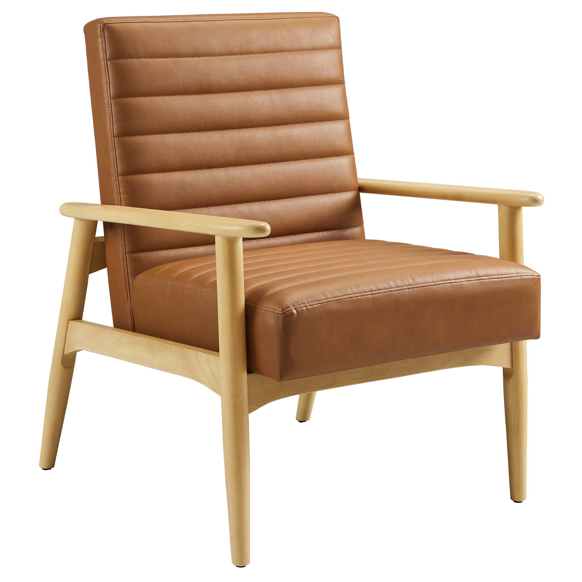 Jensen Vegan Leather Accent Chair, Natural Tan