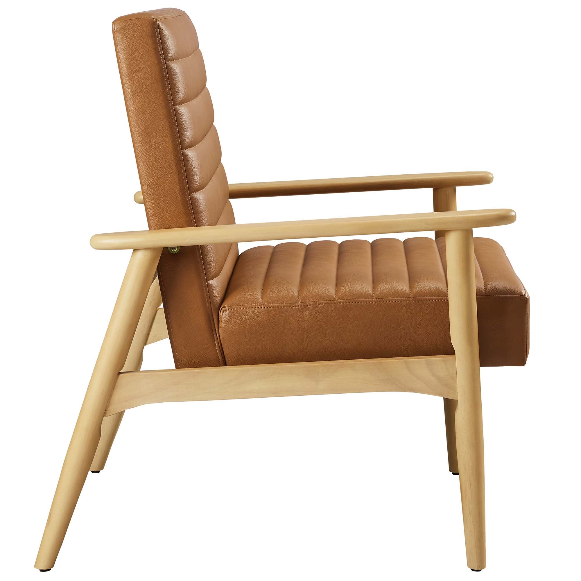 Jensen Vegan Leather Accent Chair, Natural Tan