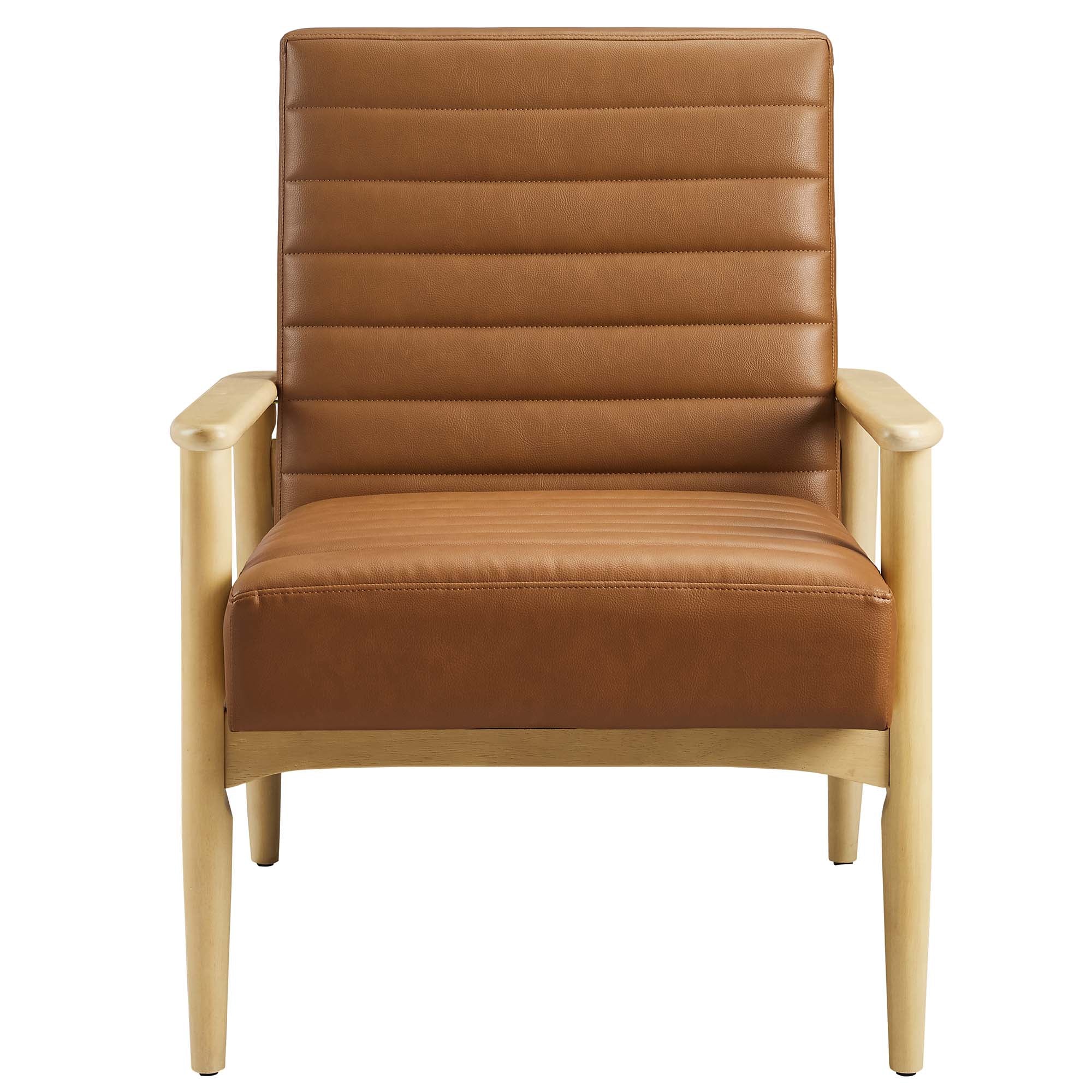 Jensen Vegan Leather Accent Chair, Natural Tan