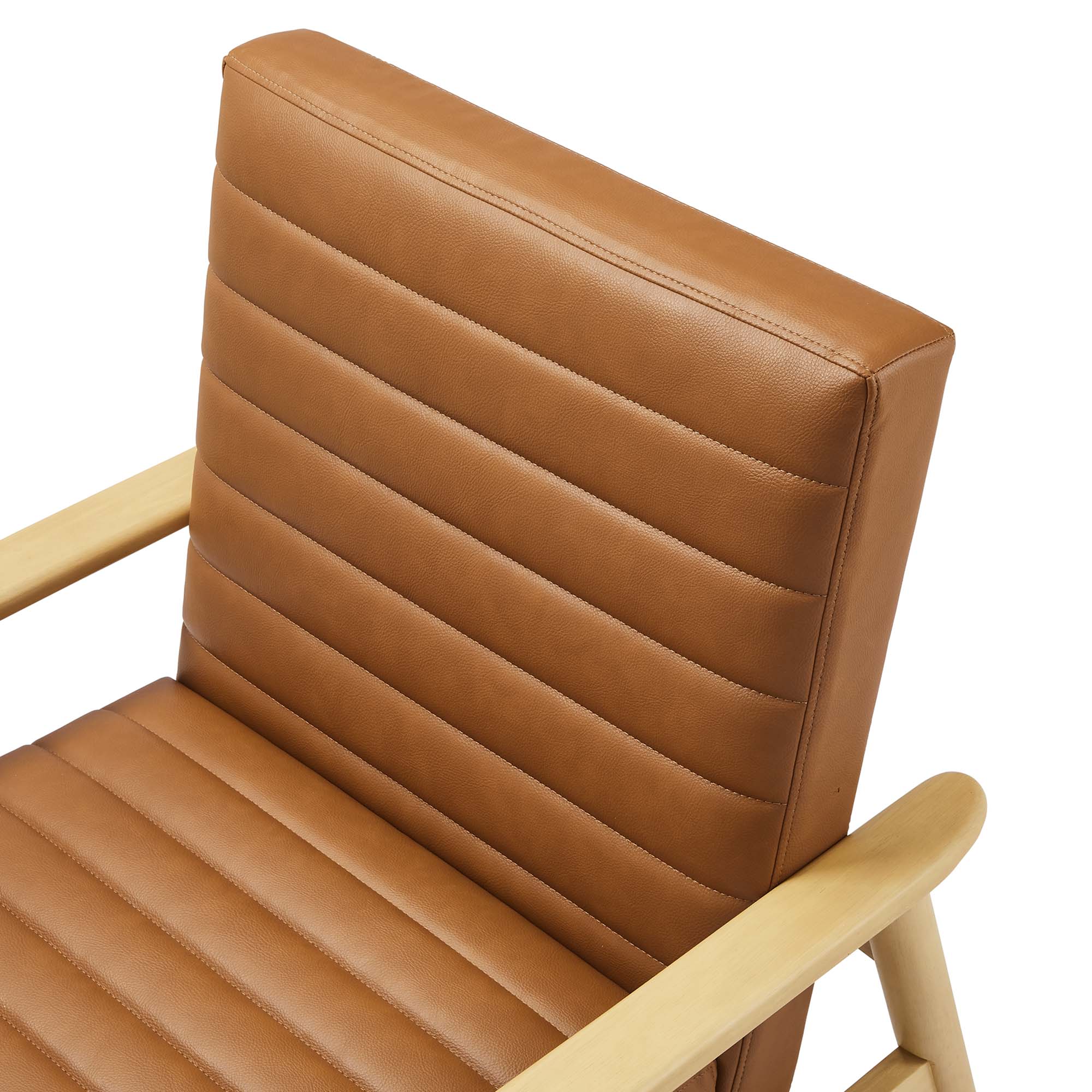 Jensen Vegan Leather Accent Chair, Natural Tan