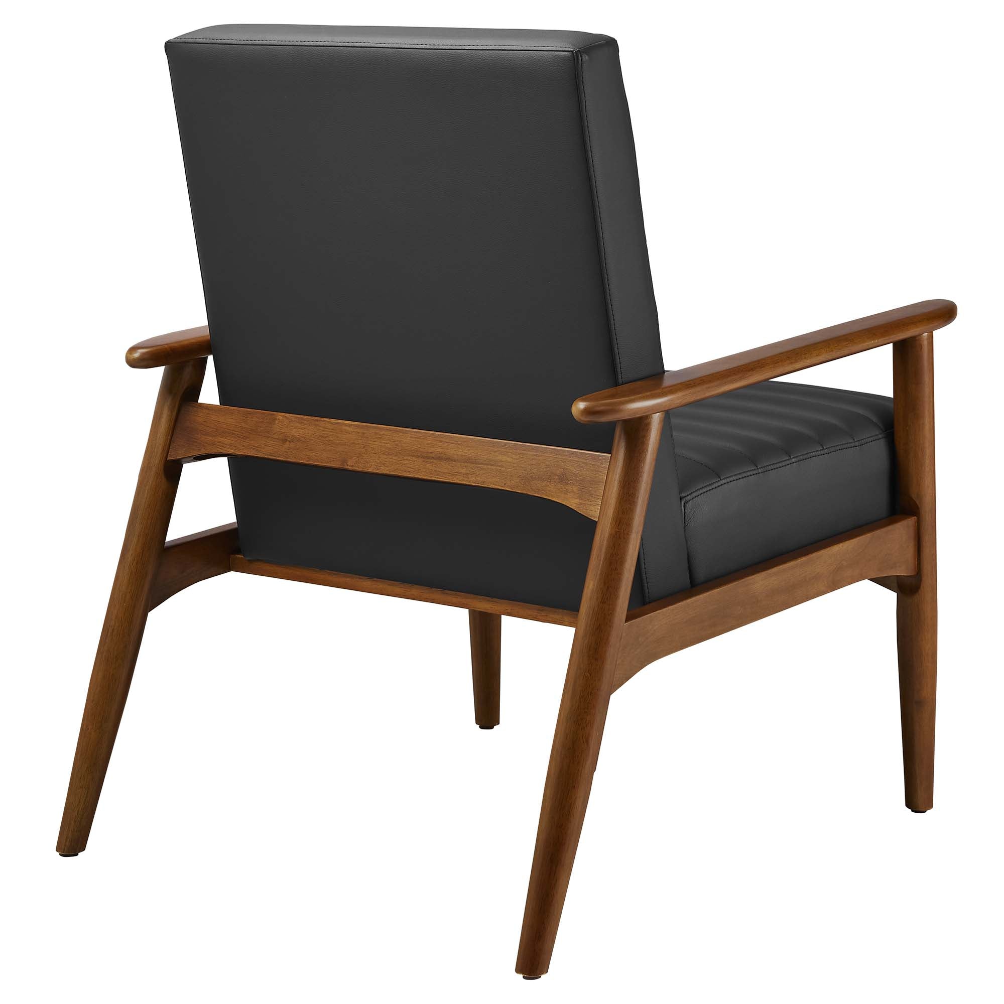 Jensen Vegan Leather Accent Chair, Walnut Black
