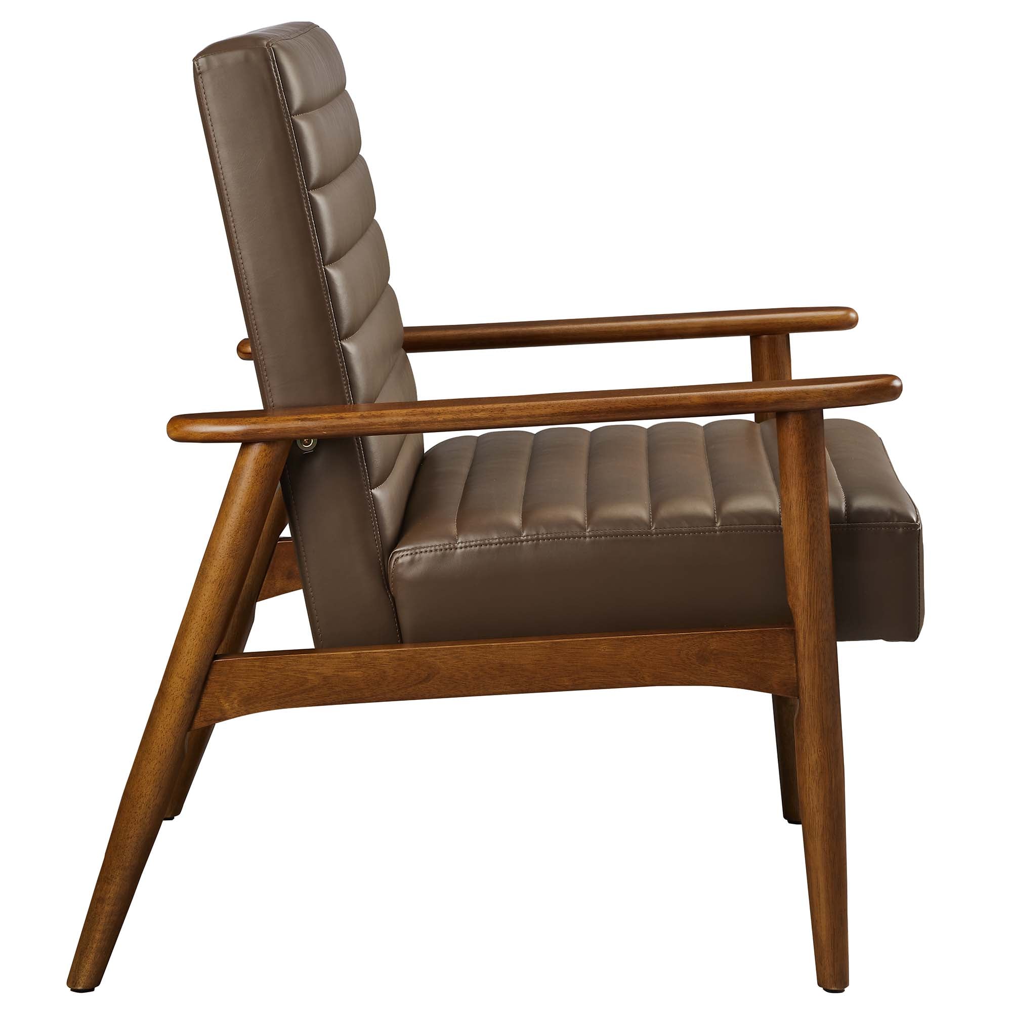 Jensen Vegan Leather Accent Chair, Walnut Brown