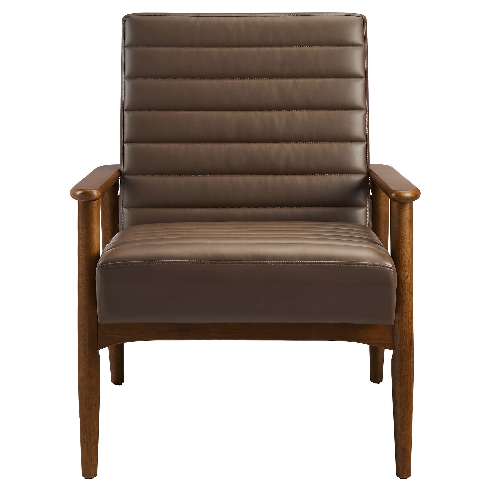 Jensen Vegan Leather Accent Chair, Walnut Brown