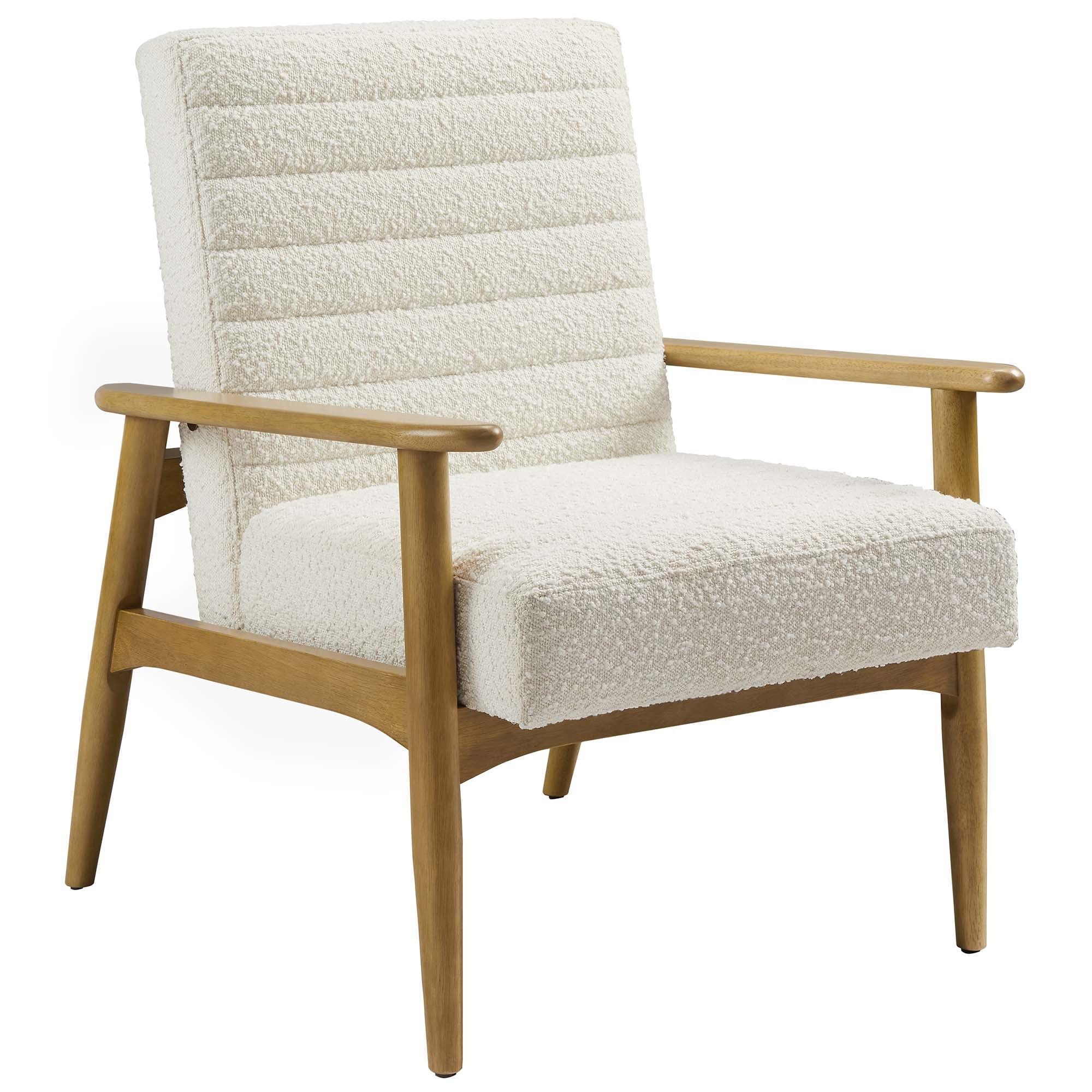 Jensen Boucle Fabric Accent Chair, Ivory